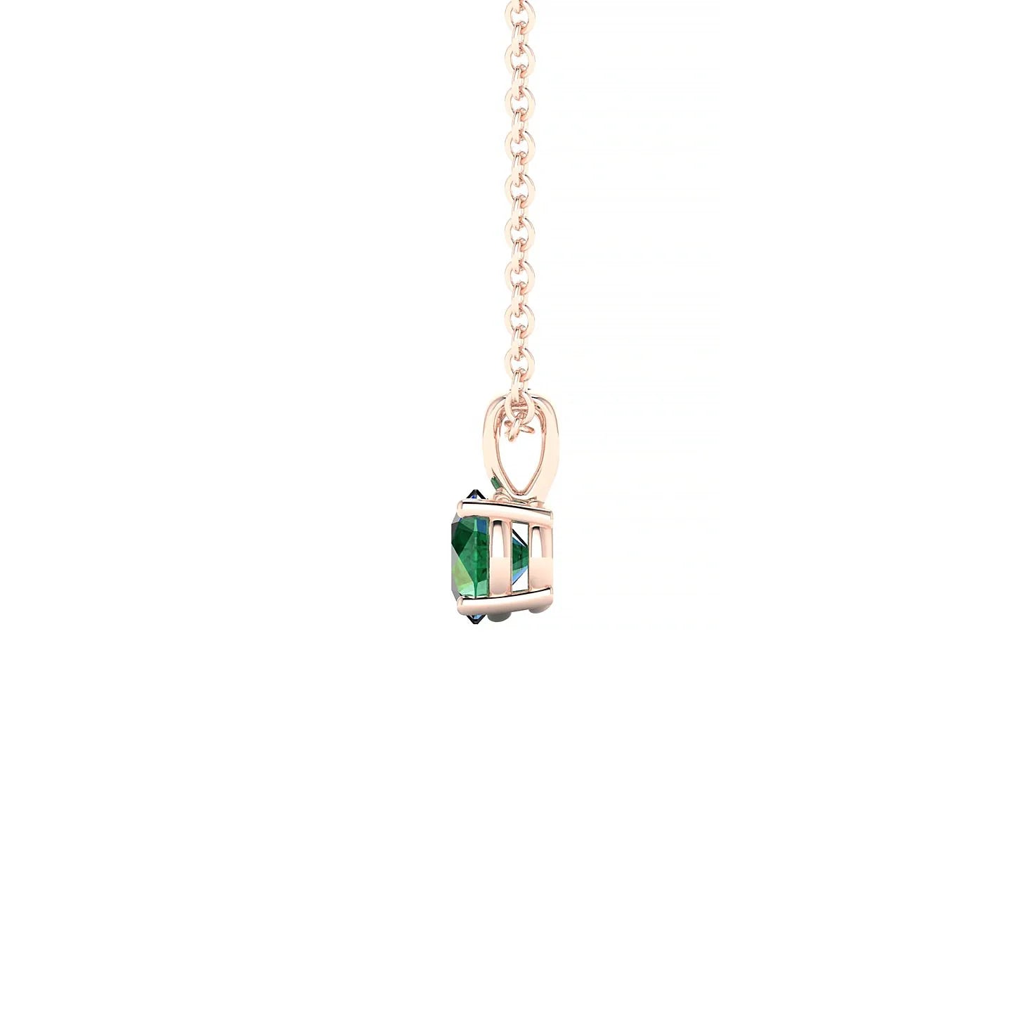 Reverse | 18k Rose Gold 4.5 mm Round Emerald Pendant