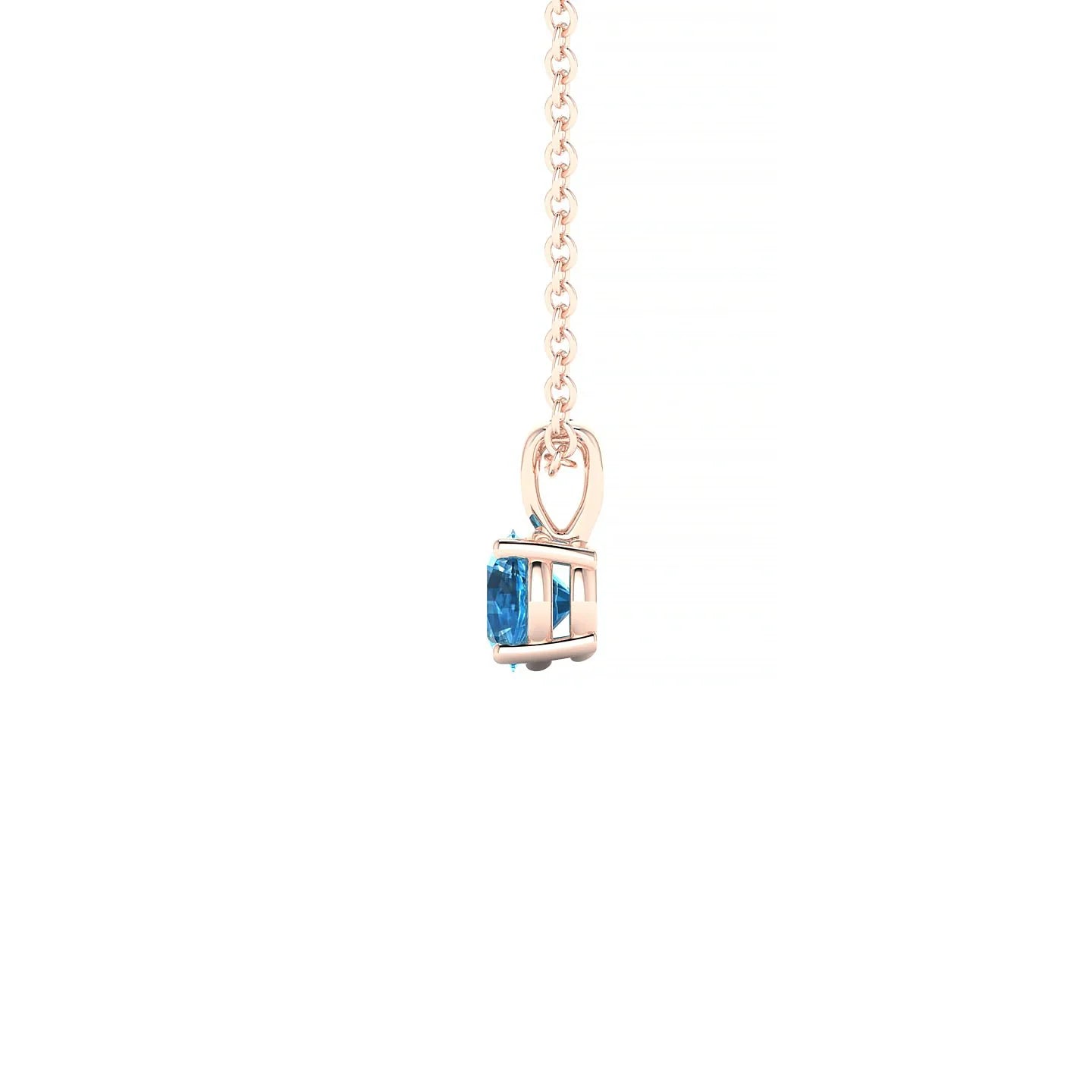 Reverse | 18k Rose Gold 4.5 mm Round Topaz Pendant