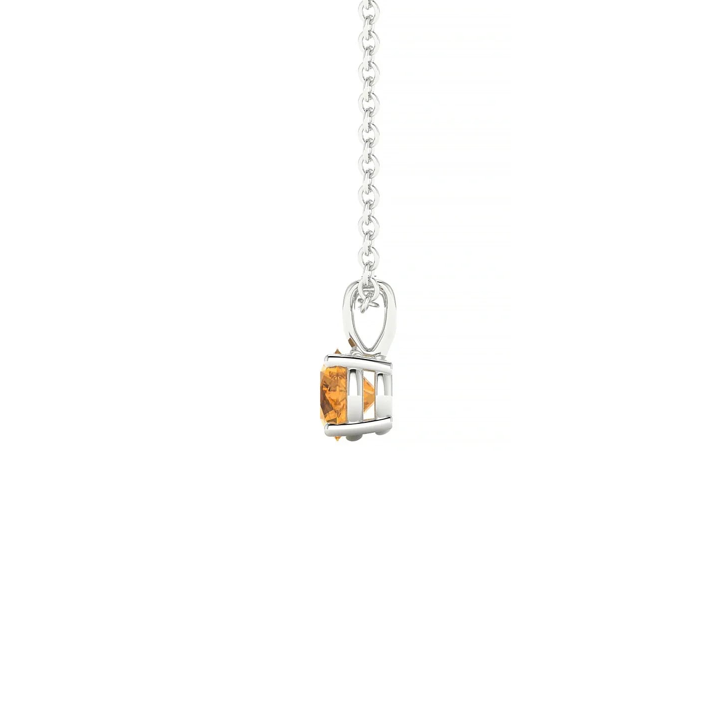 Reverse | 18k White Gold 4.5 mm Round Citrine Pendant