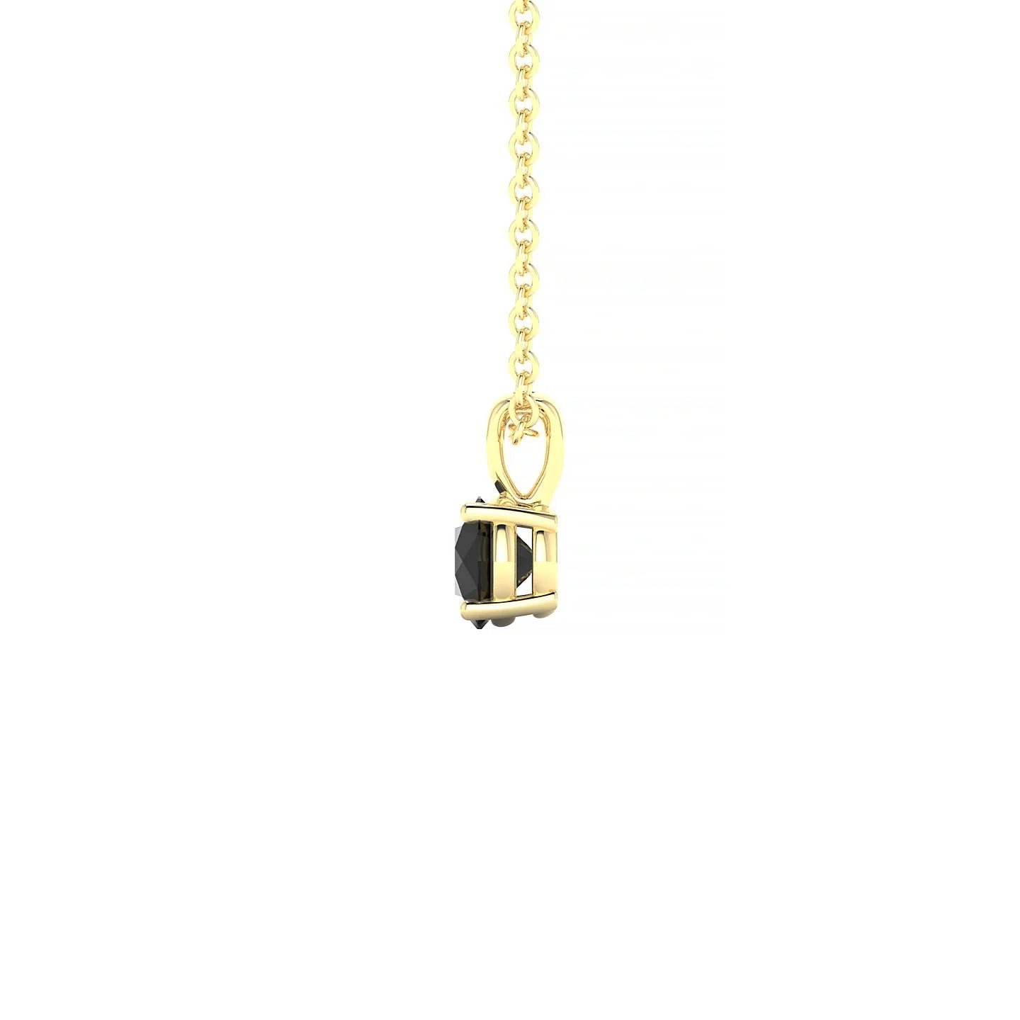 Reverse | 18k Yellow Gold 4.5 mm Round Black Diamond Pendant