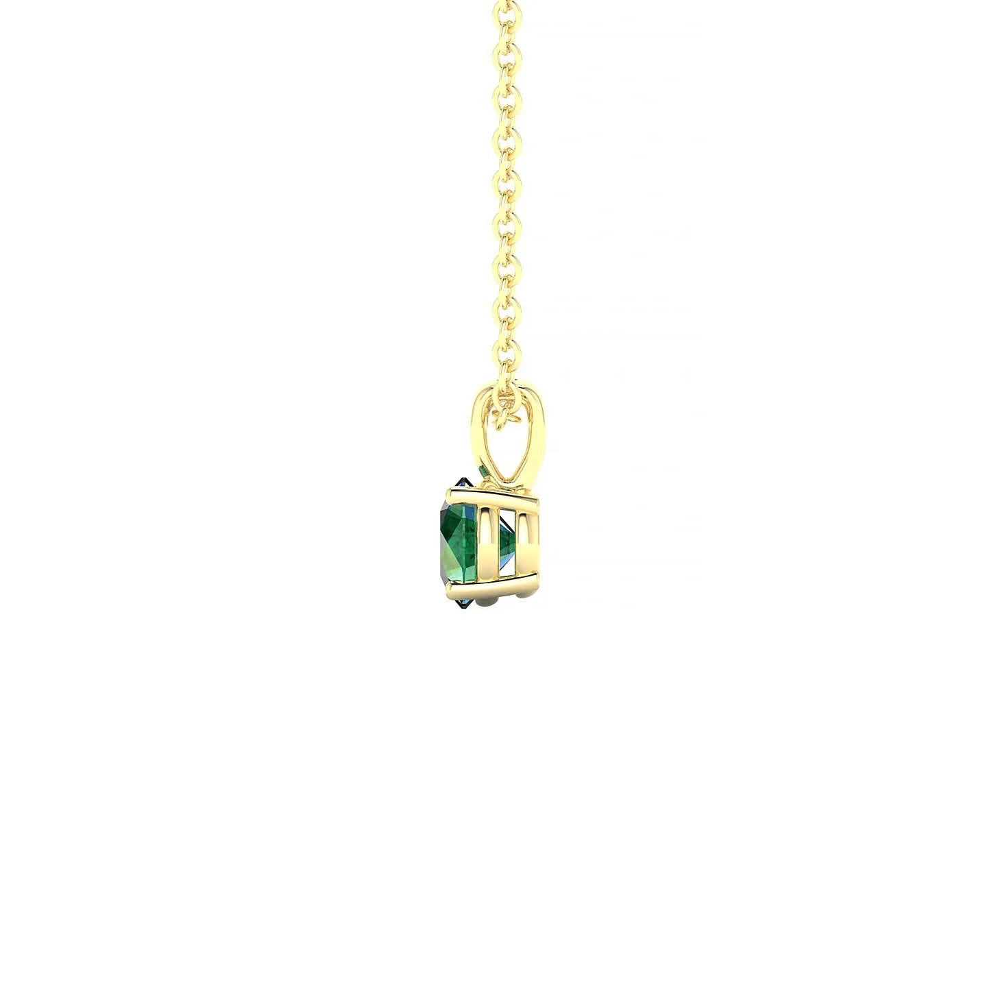 Reverse | 18k Yellow Gold 4.5 mm Round Emerald Pendant