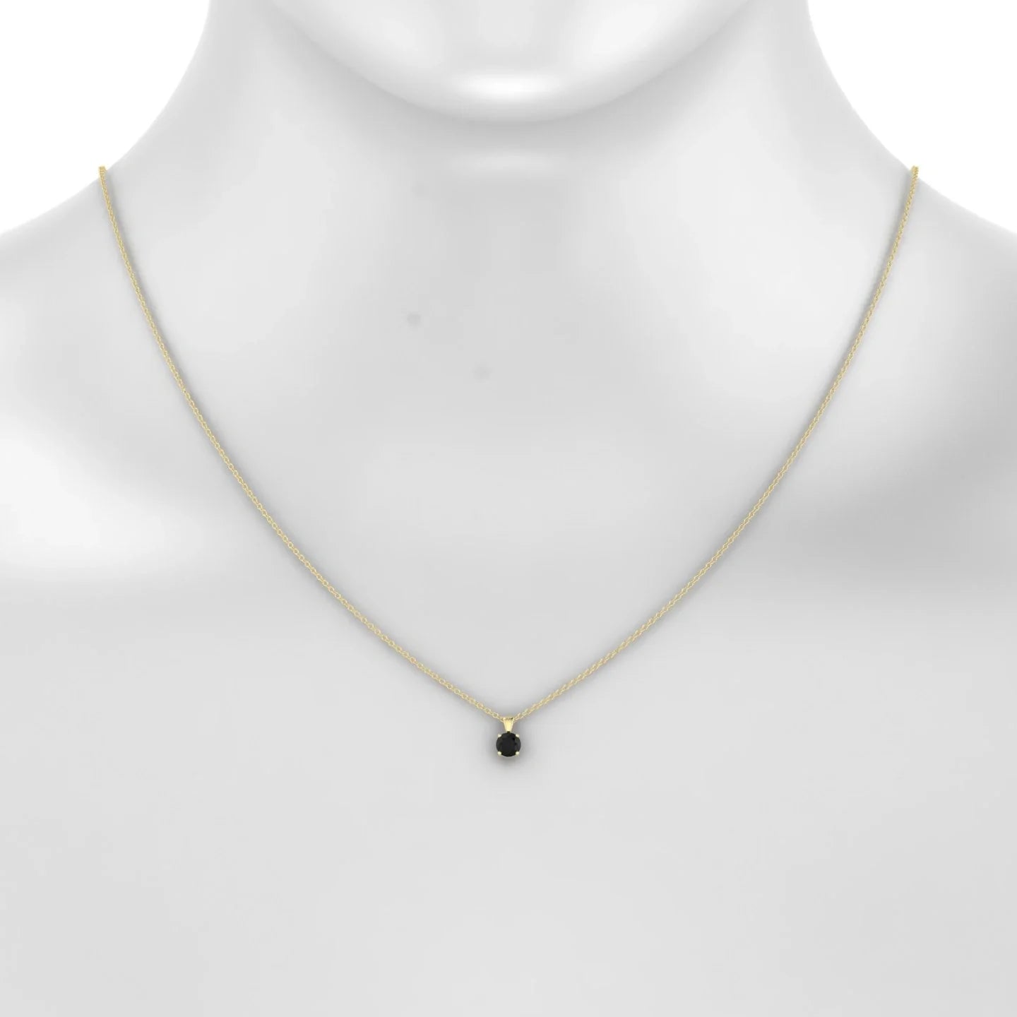 Reverse | 18k Yellow Gold 4.5 mm Round Black Diamond Pendant