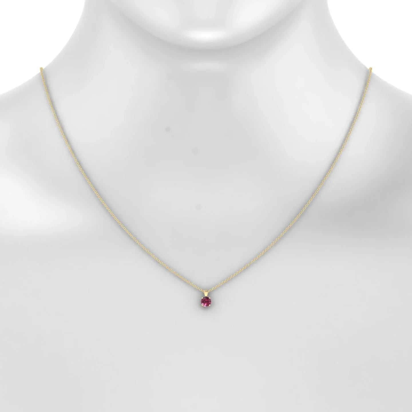 Reverse | 18k Yellow Gold 4.5 mm Round Rhodolite Pendant