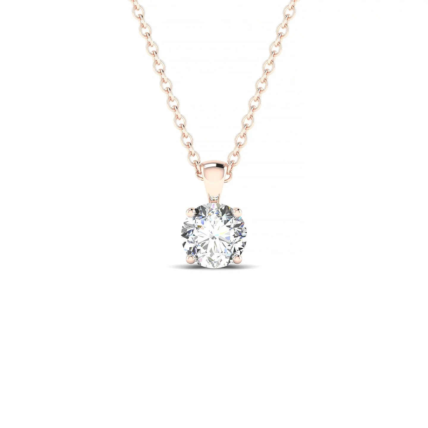 Reverse | 18k Rose Gold 5.2 mm Round Diamond Pendant