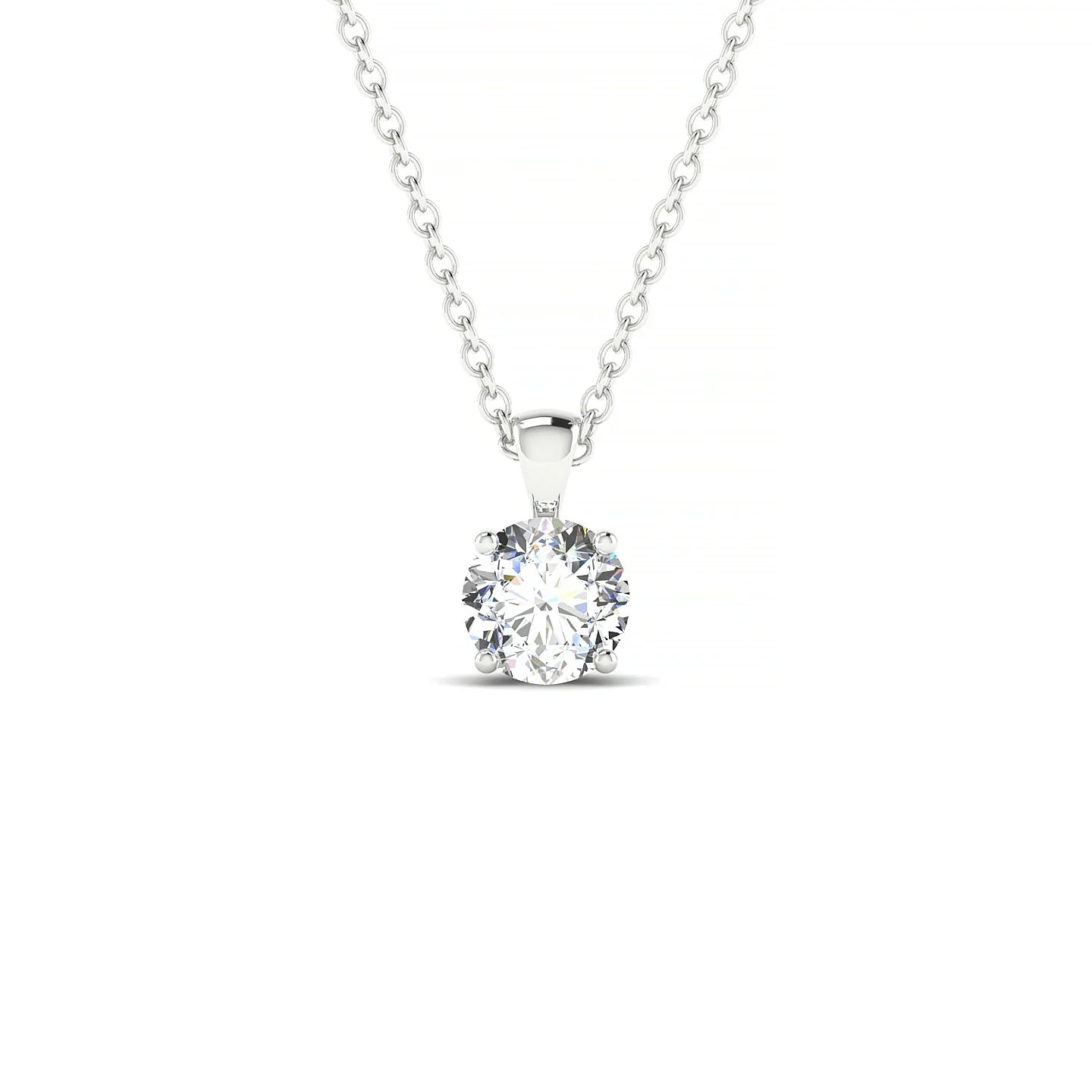 Reverse | 18k White Gold 5.2 mm Round Diamond Pendant