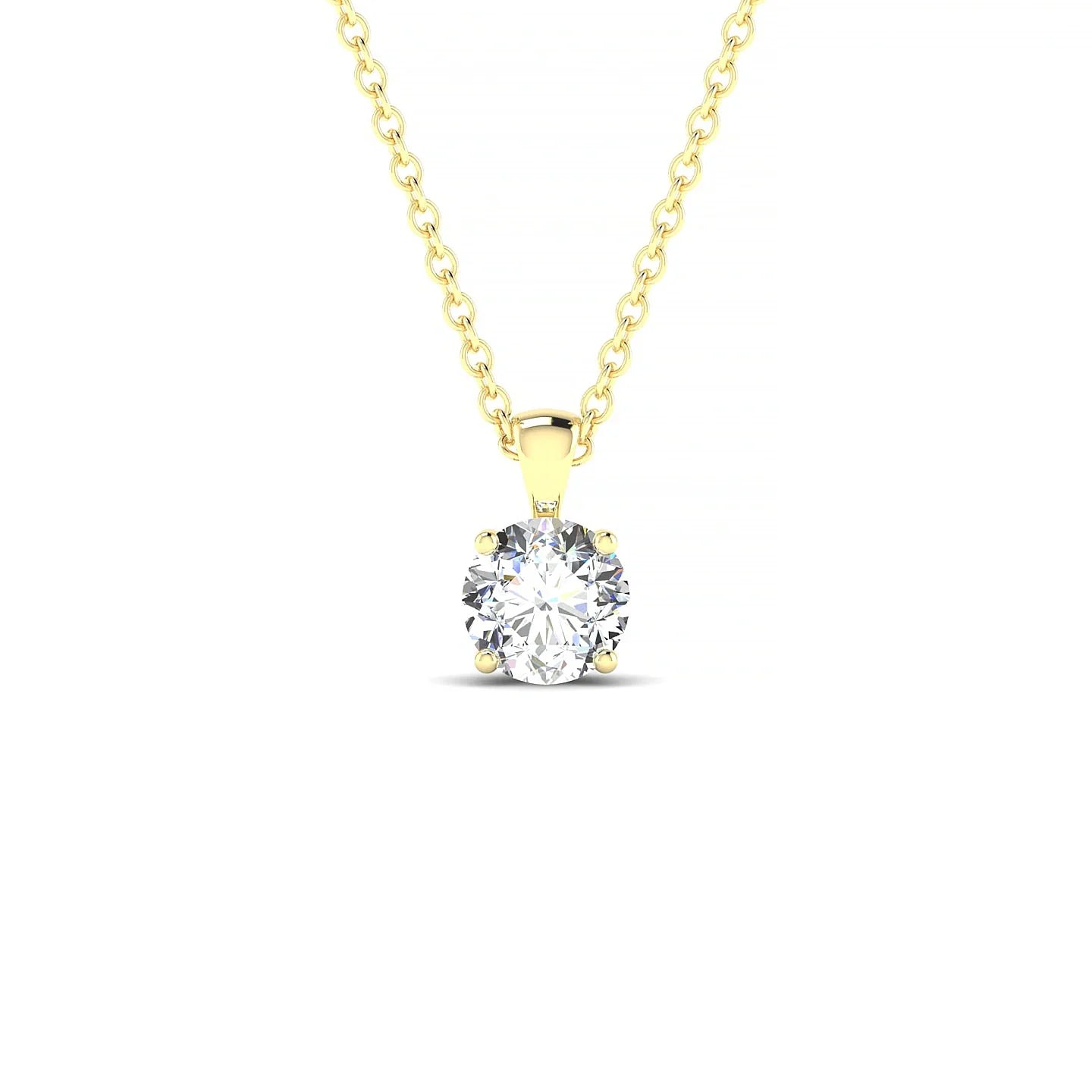 Reverse | 18k Yellow Gold 5.2 mm Round Diamond Pendant
