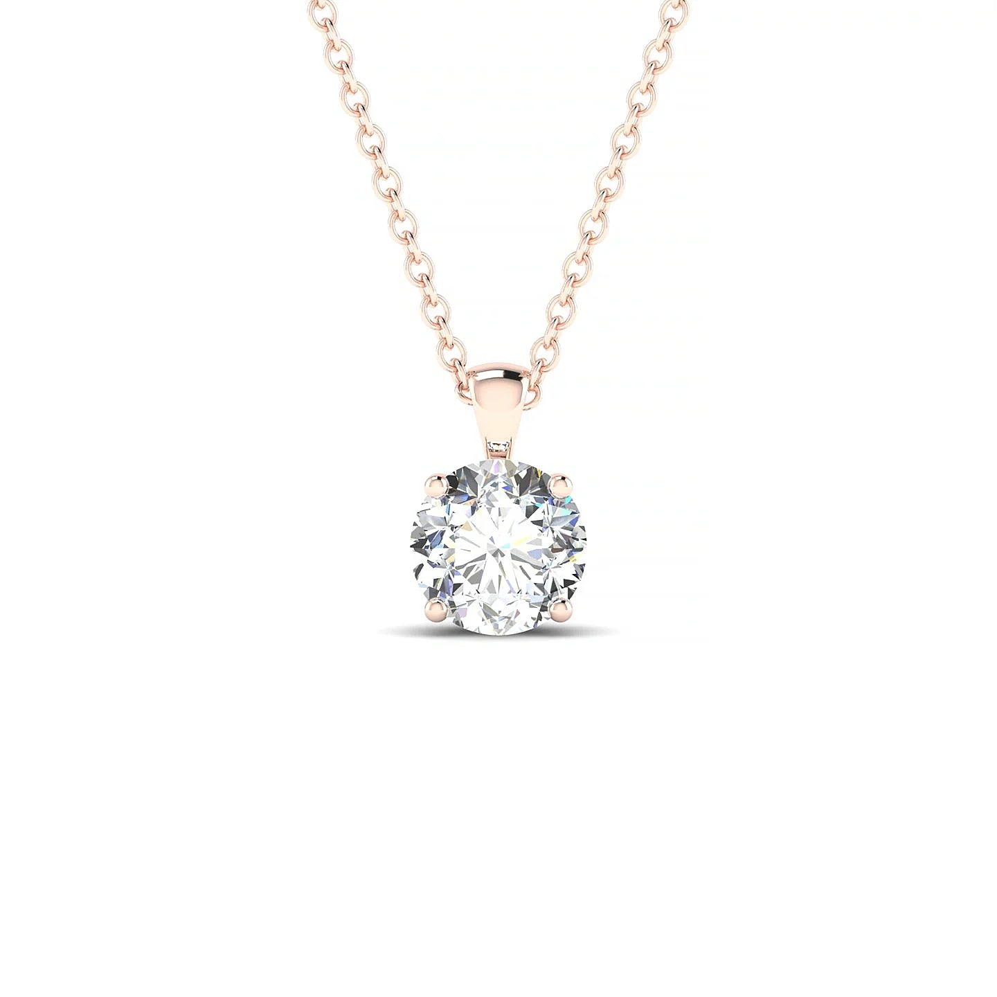 Reverse | 18k Rose Gold 5.7 mm Round Diamond Pendant