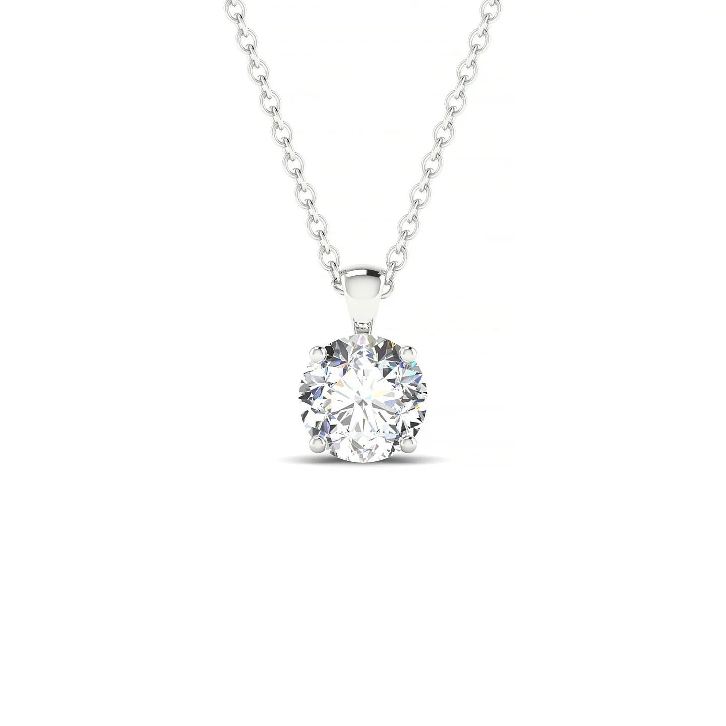 Reverse | 18k White Gold 5.7 mm Round Diamond Pendant