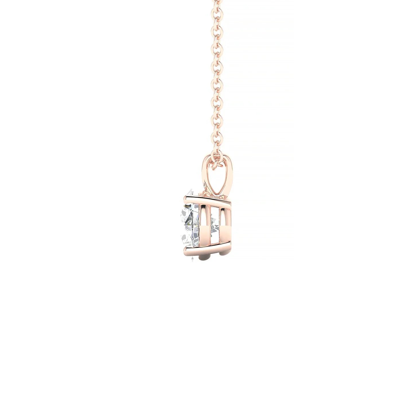Reverse | 18k Rose Gold 5.7 mm Round Diamond Pendant