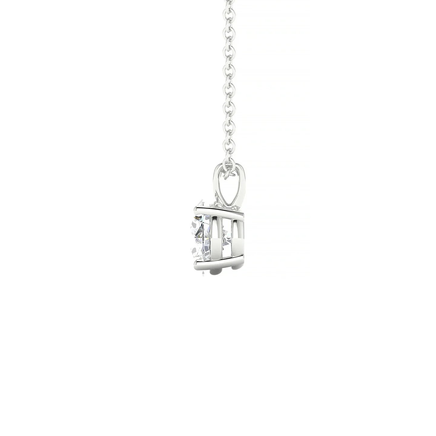 Reverse | 18k White Gold 5.7 mm Round Diamond Pendant