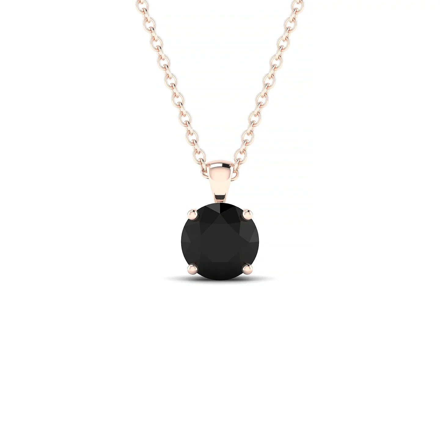 Reverse | 18k Rose Gold 6 mm Round Black Diamond Pendant