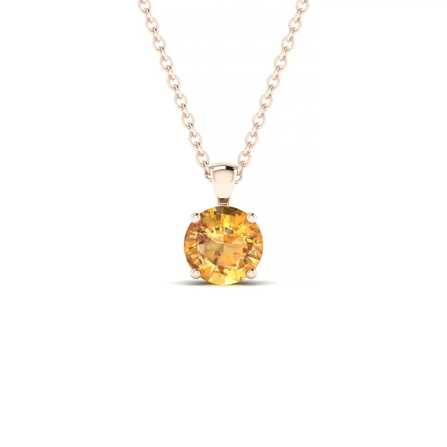 Reverse | 18k Rose Gold 6 mm Round Citrine Pendant