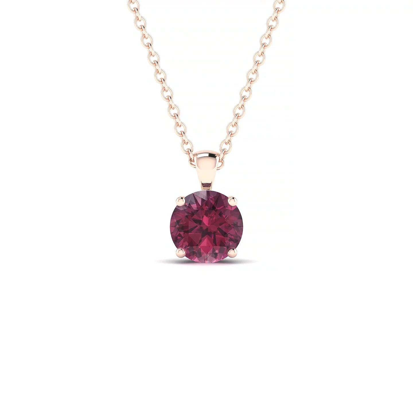 Reverse | 18k Rose Gold 6 mm Round Rhodolite Pendant