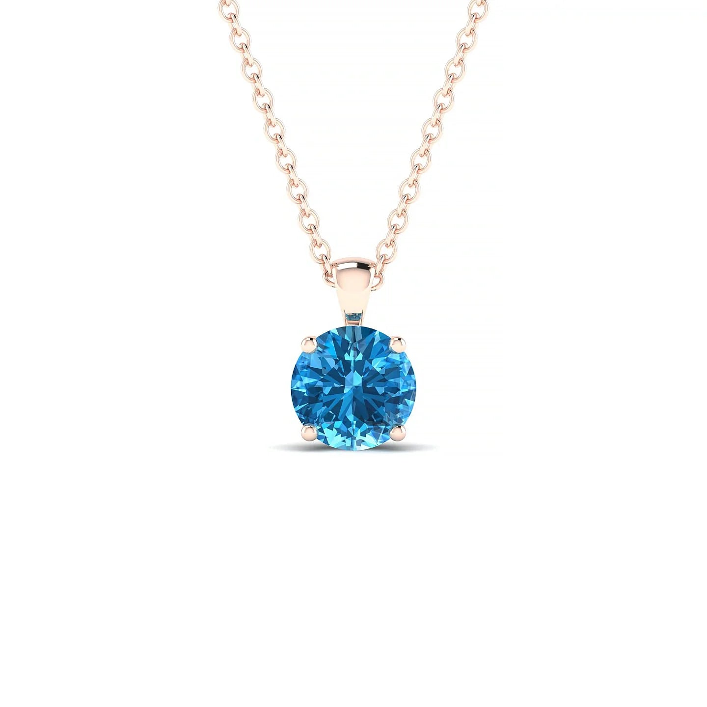 Reverse | 18k Rose Gold 6 mm Round Topaz Pendant