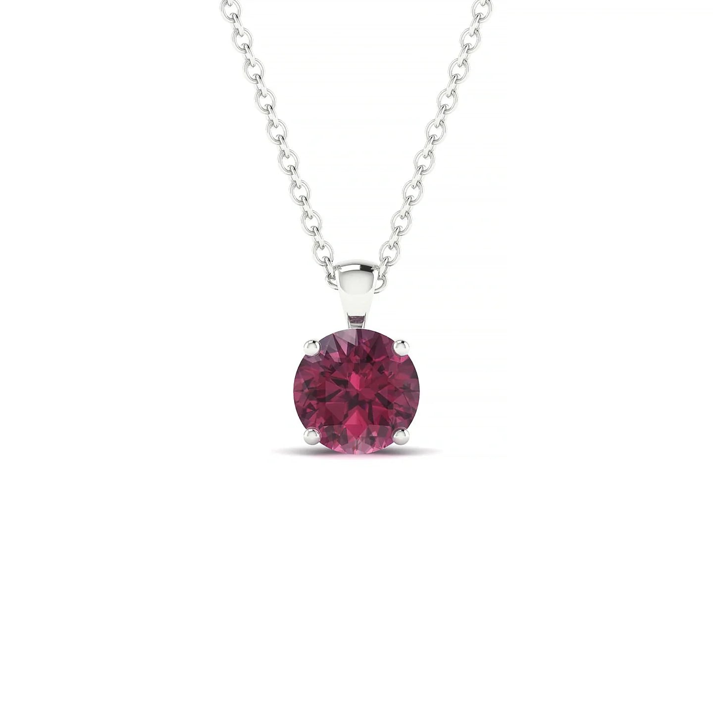 Reverse | 18k White Gold 6 mm Round Rhodolite Pendant