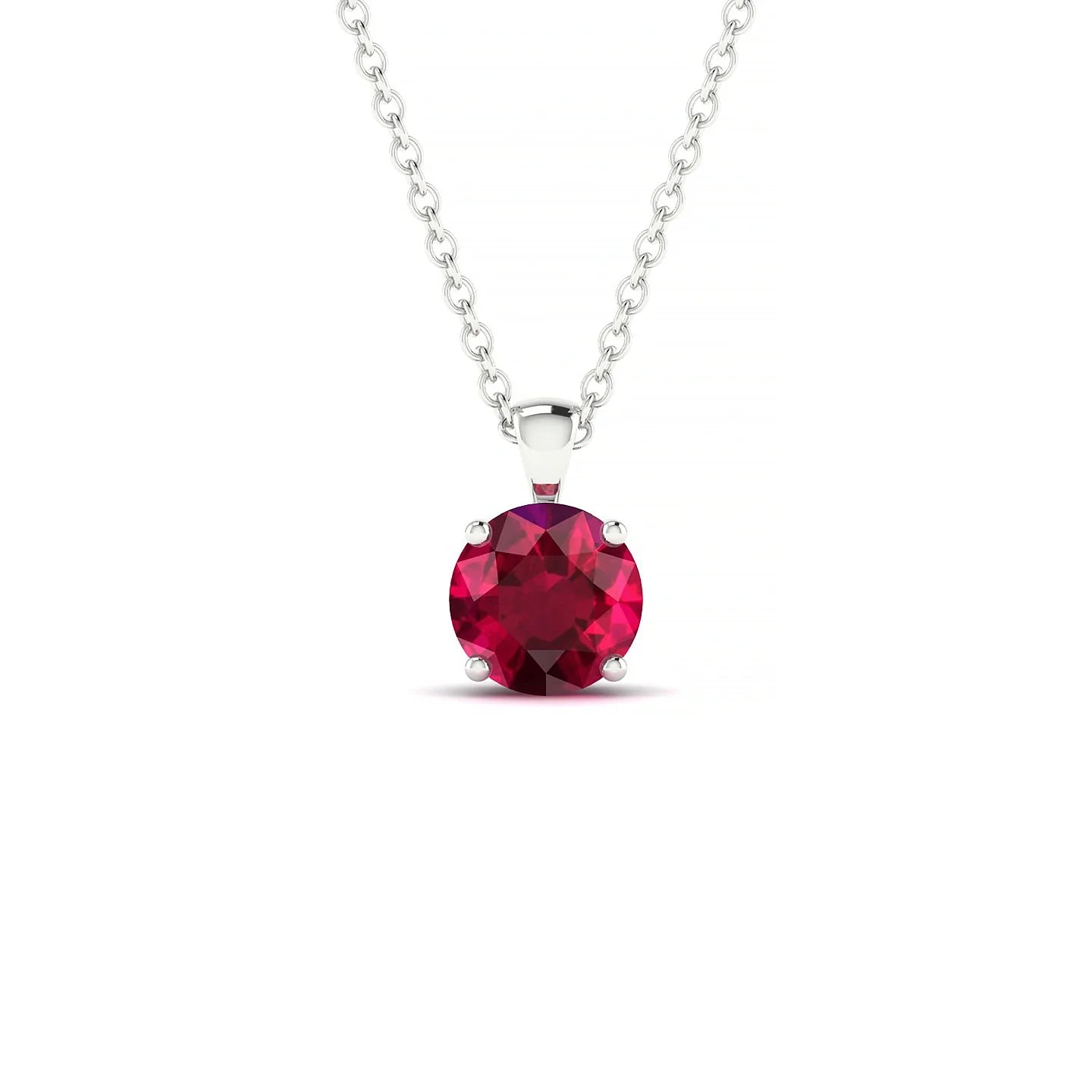 Reverse | 18k White Gold 6 mm Round Ruby Pendant
