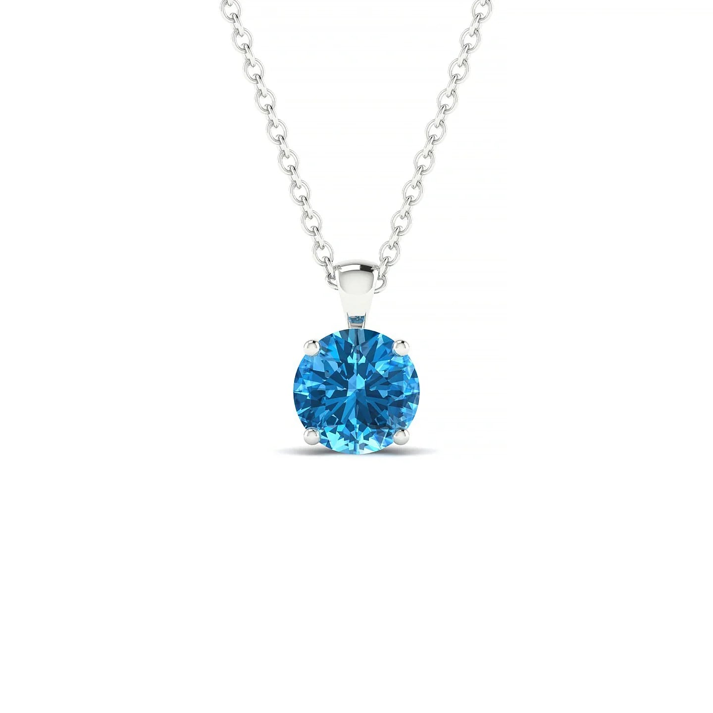 Reverse | 18k White Gold 6 mm Round Topaz Pendant