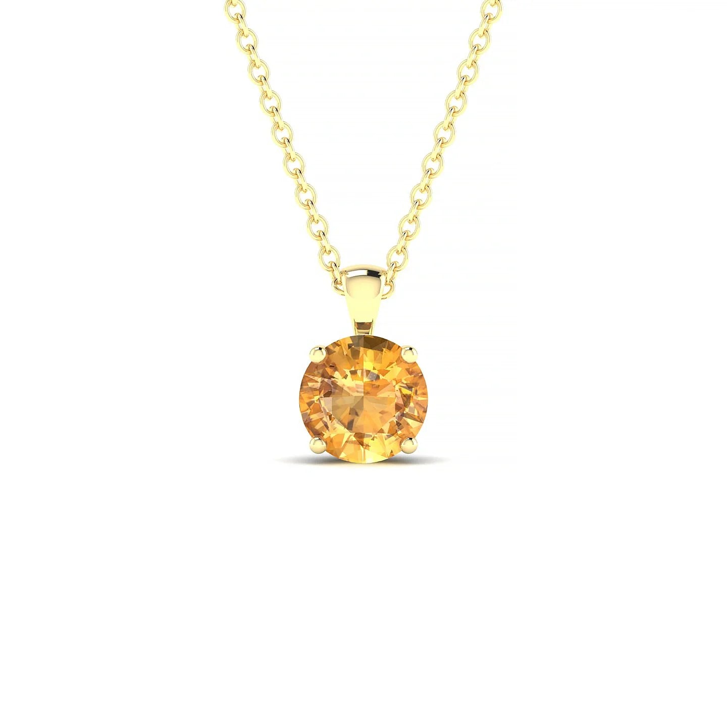 Reverse | 18k Yellow Gold 6 mm Round Citrine Pendant