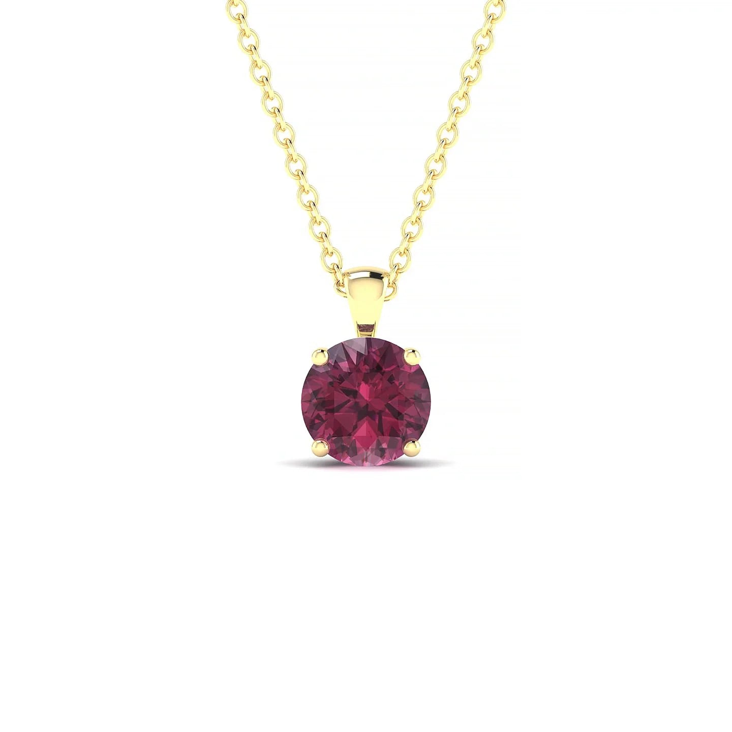 Reverse | 18k Yellow Gold 6 mm Round Rhodolite Pendant