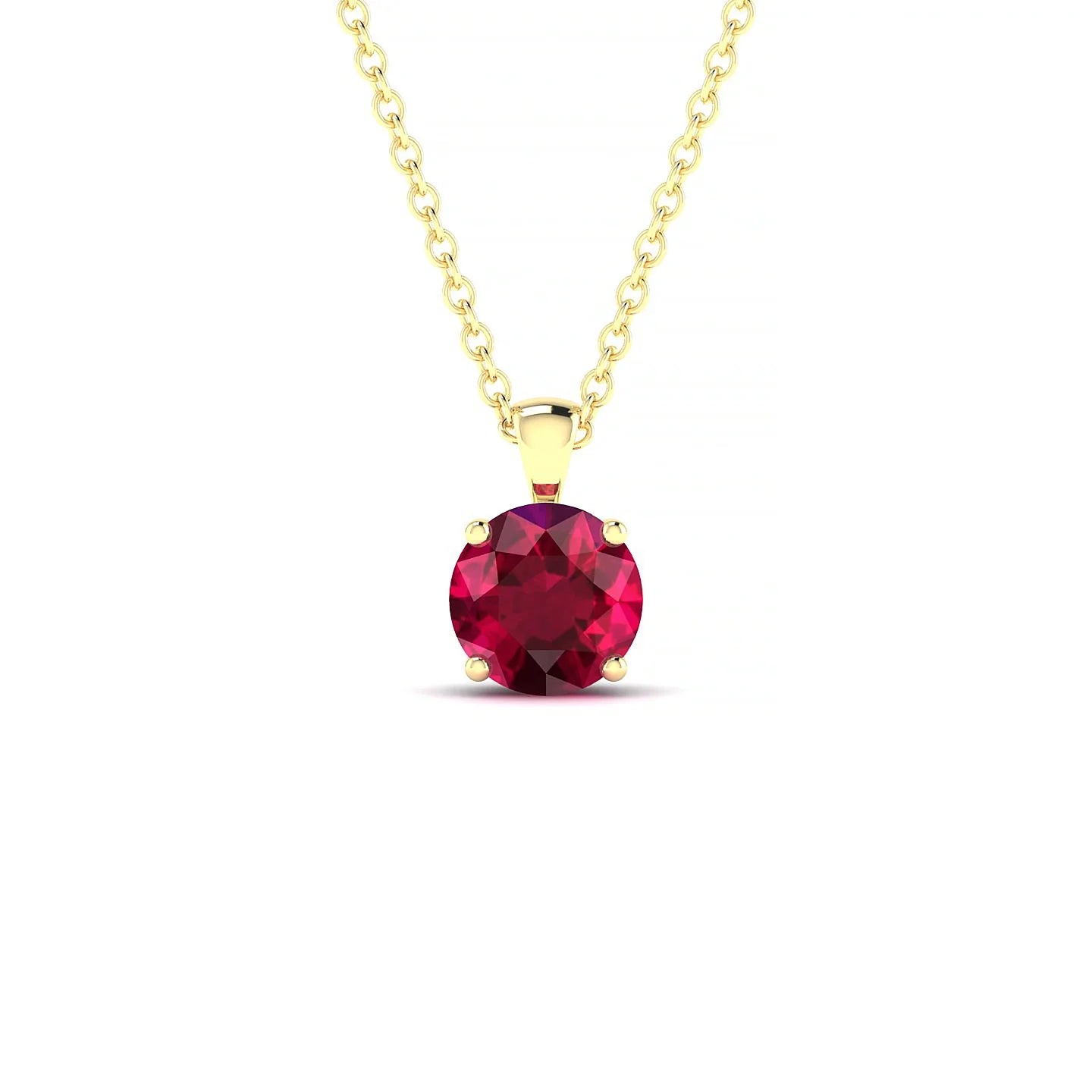 Reverse | 18k Yellow Gold 6 mm Round Ruby Pendant