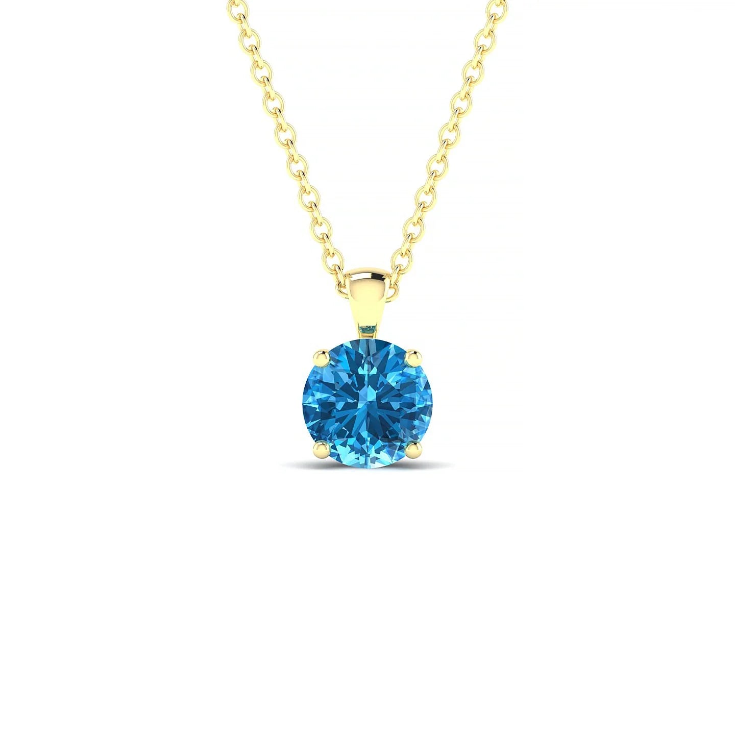 Reverse | 18k Yellow Gold 6 mm Round Topaz Pendant
