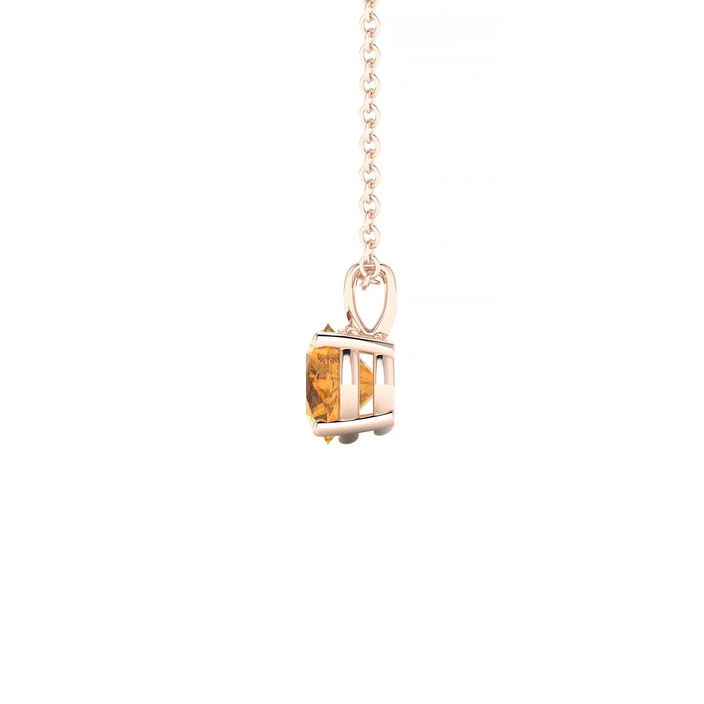 Reverse | 18k Rose Gold 6 mm Round Citrine Pendant