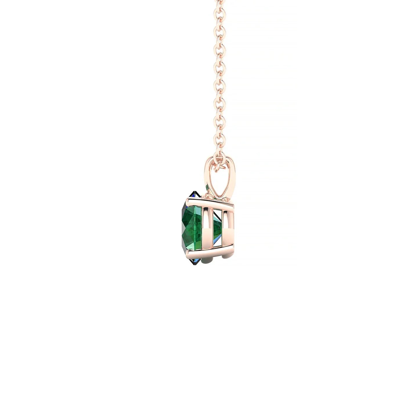 Reverse | 18k Rose Gold 6 mm Round Emerald Pendant