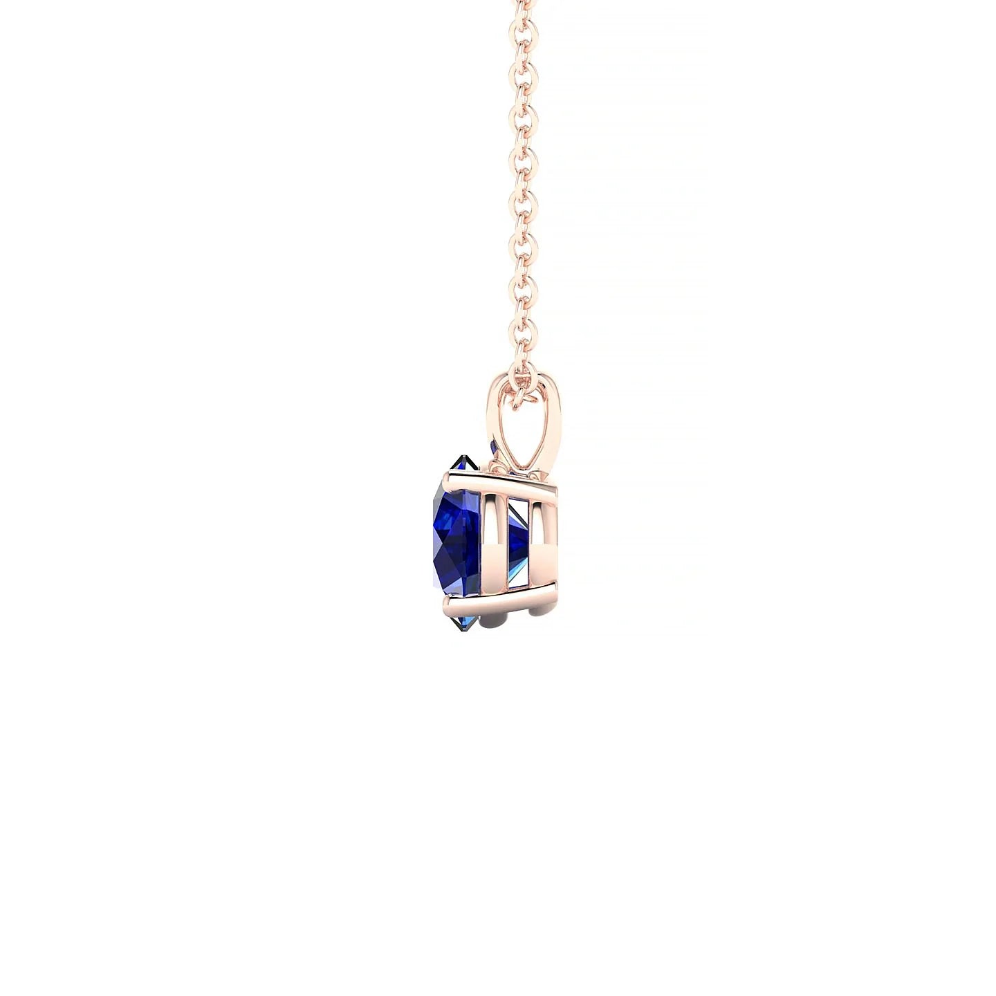 Reverse | 18k Rose Gold 6 mm Round Sapphire Pendant