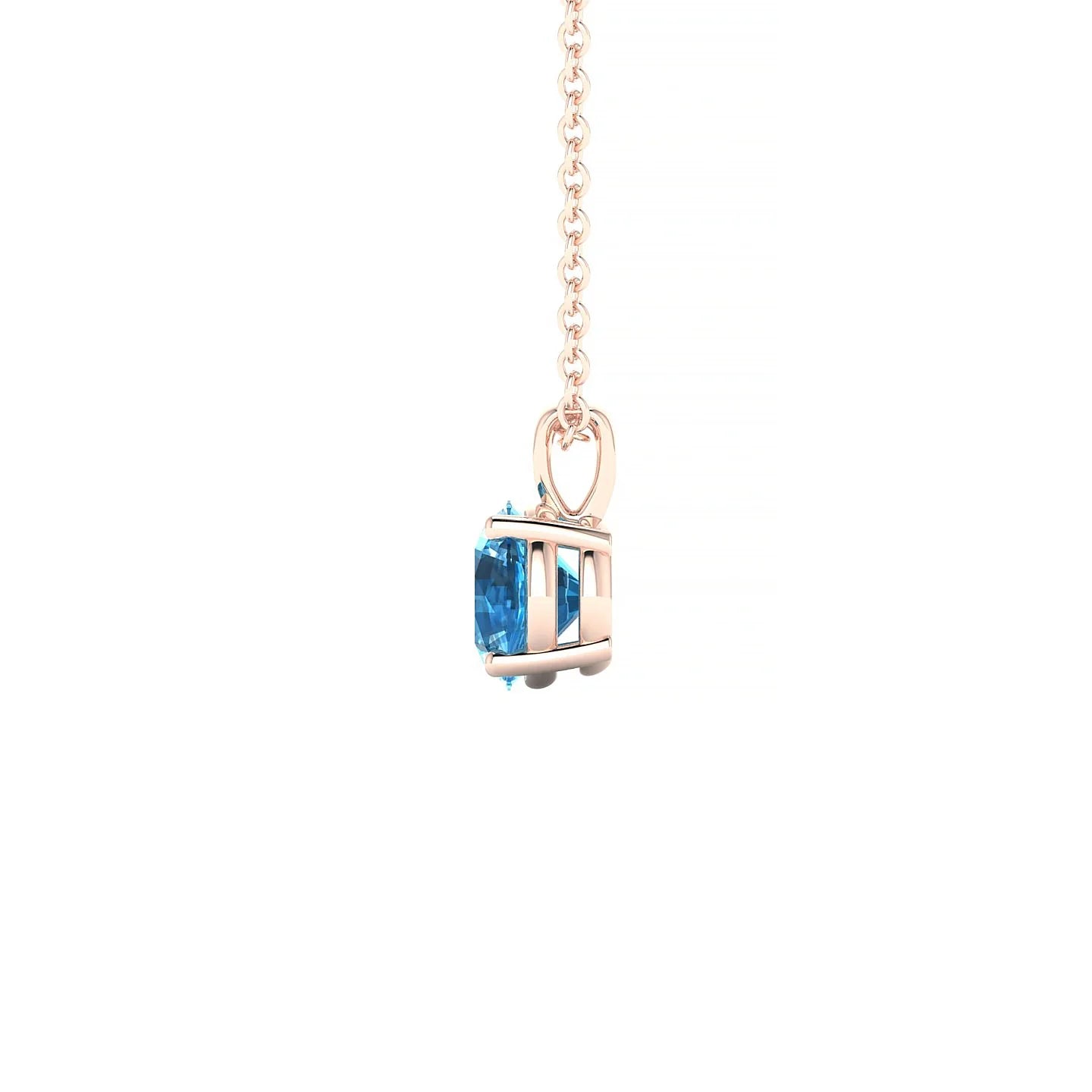 Reverse | 18k Rose Gold 6 mm Round Topaz Pendant
