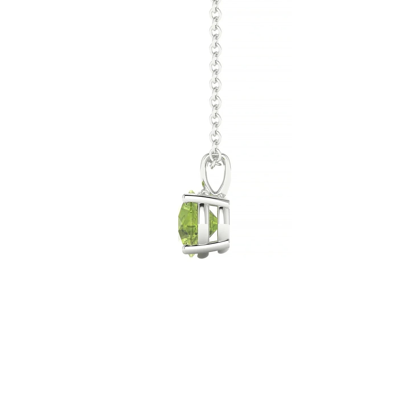 Reverse | 18k White Gold 6 mm Round Peridot Pendant
