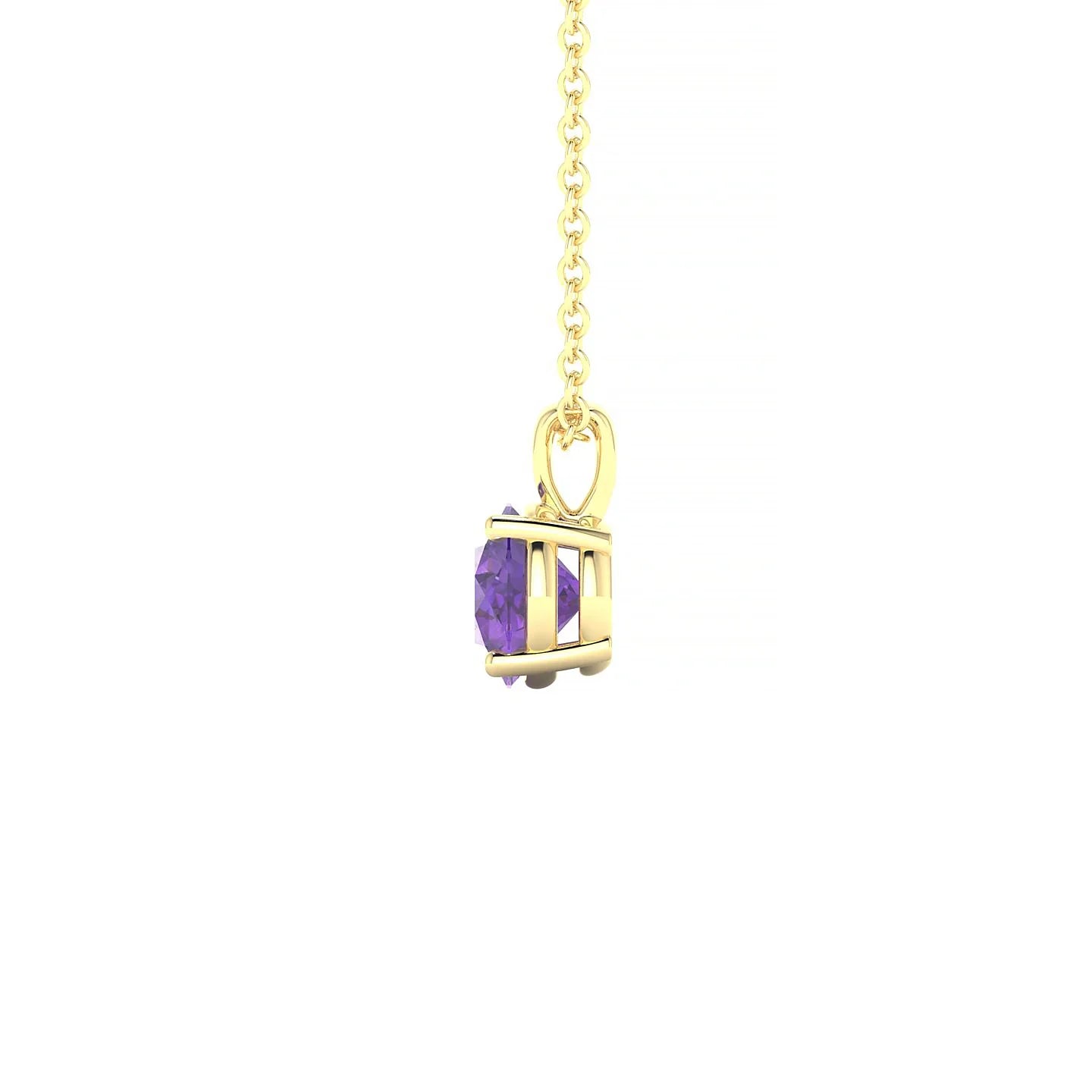 Reverse | 18k Yellow Gold 6 mm Round Amethyst Pendant