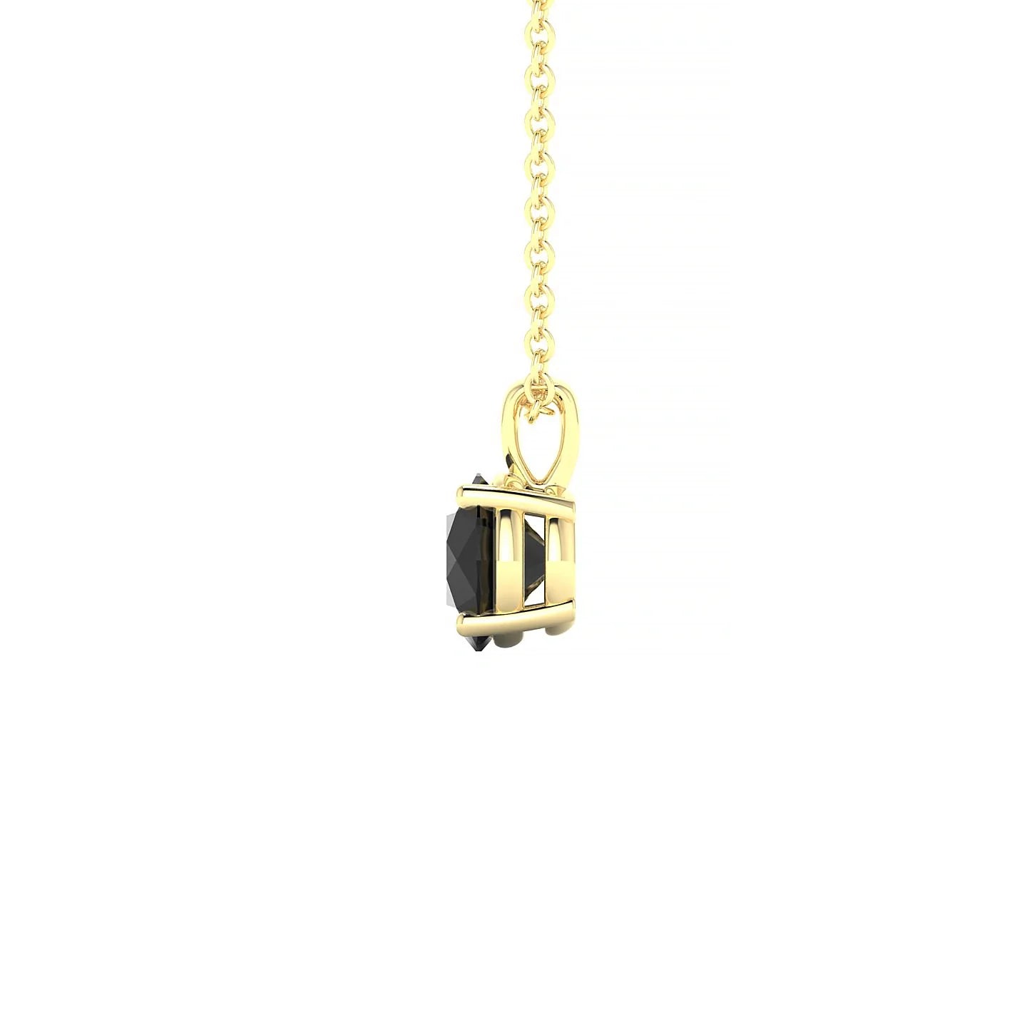 Reverse | 18k Yellow Gold 6 mm Round Black Diamond Pendant
