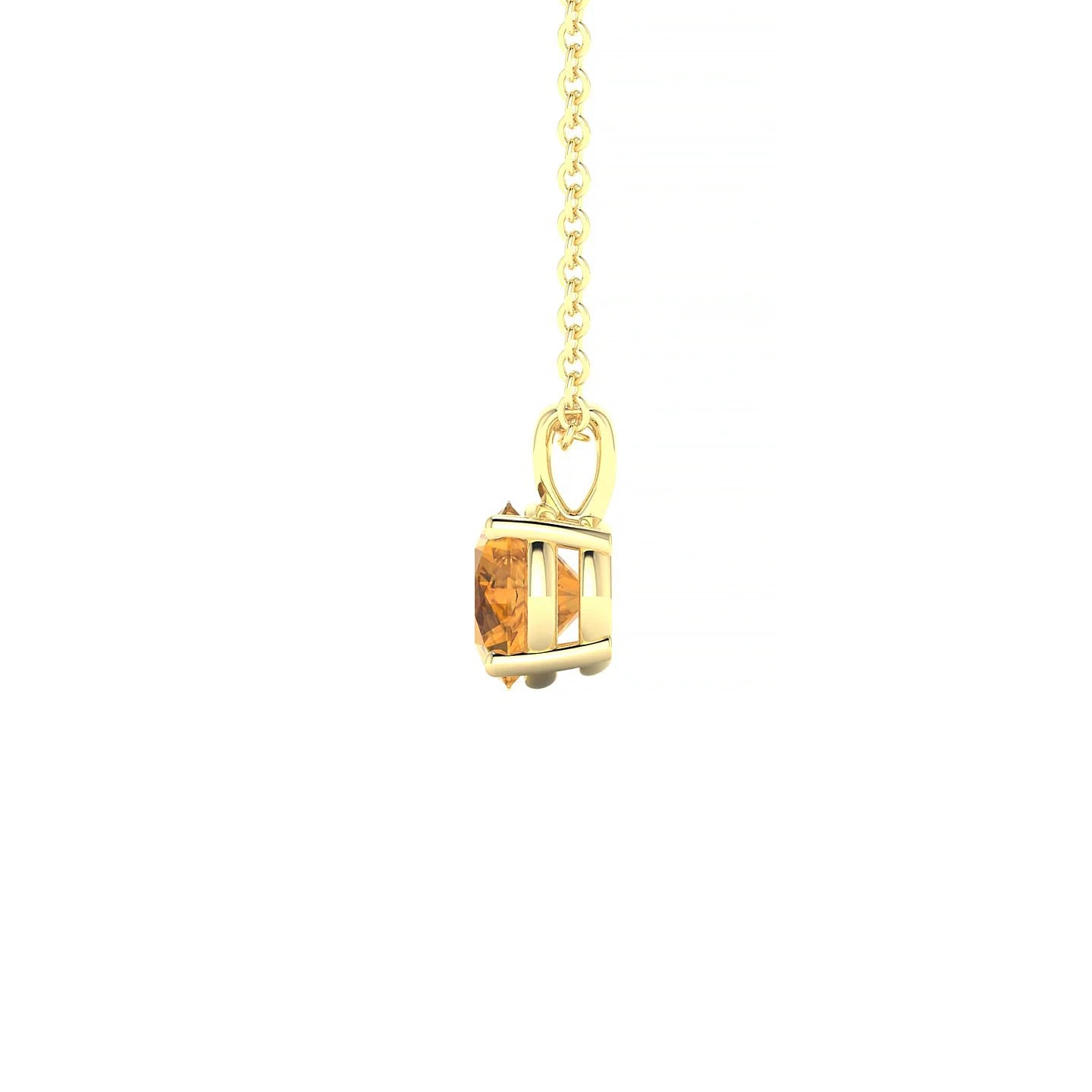 Reverse | 18k Yellow Gold 6 mm Round Citrine Pendant