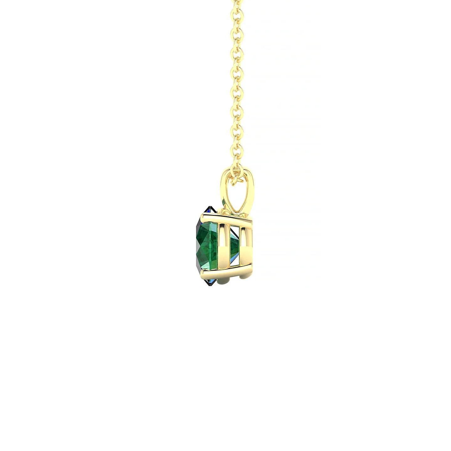 Reverse | 18k Yellow Gold 6 mm Round Emerald Pendant