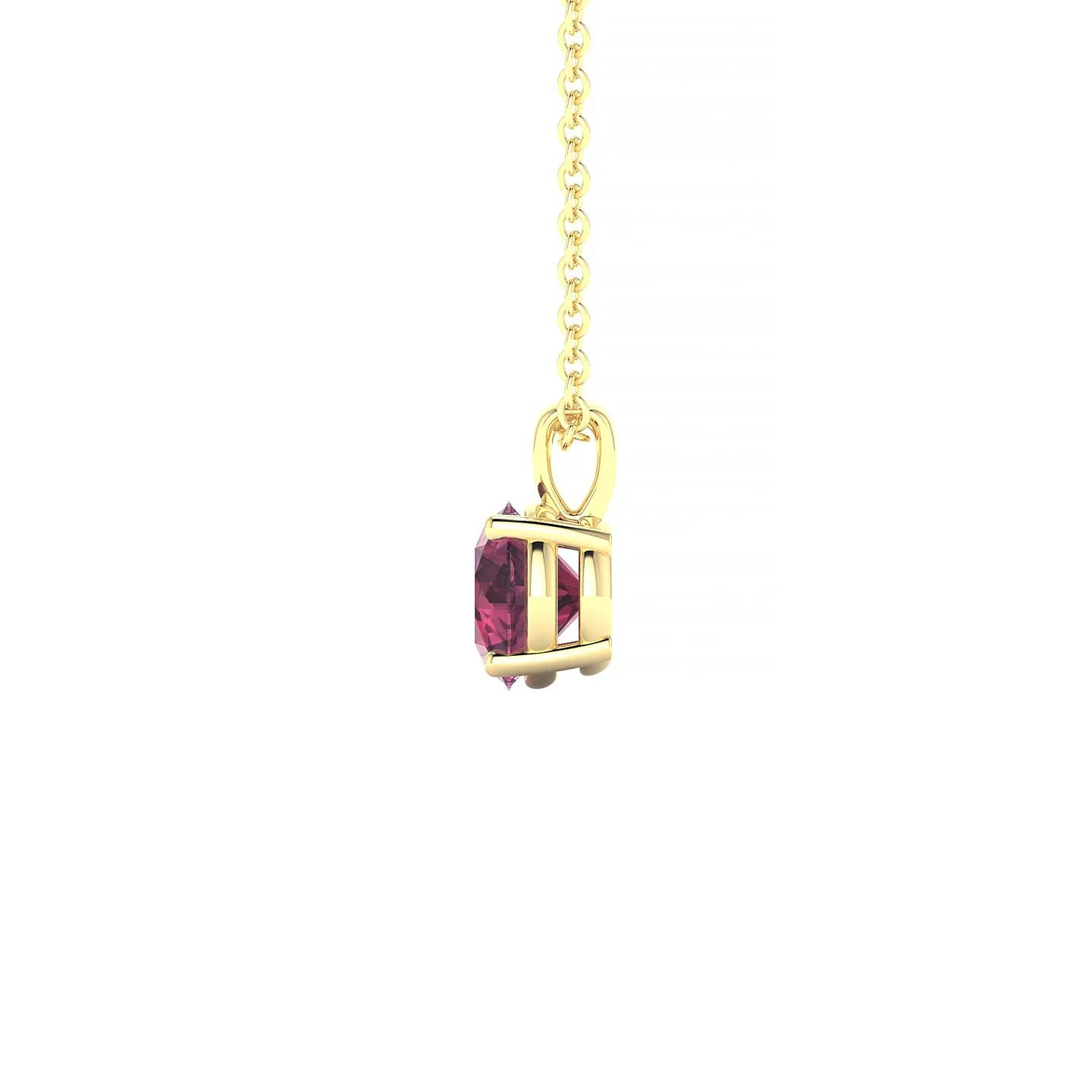 Reverse | 18k Yellow Gold 6 mm Round Rhodolite Pendant
