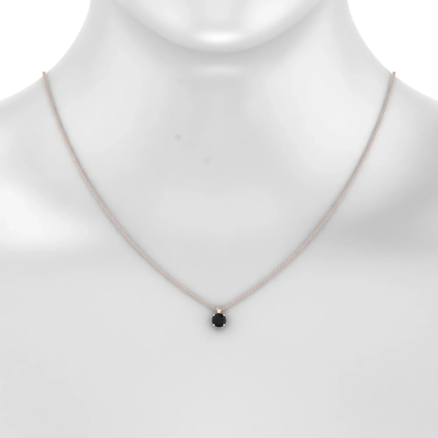 Reverse | 18k Rose Gold 6 mm Round Black Diamond Pendant