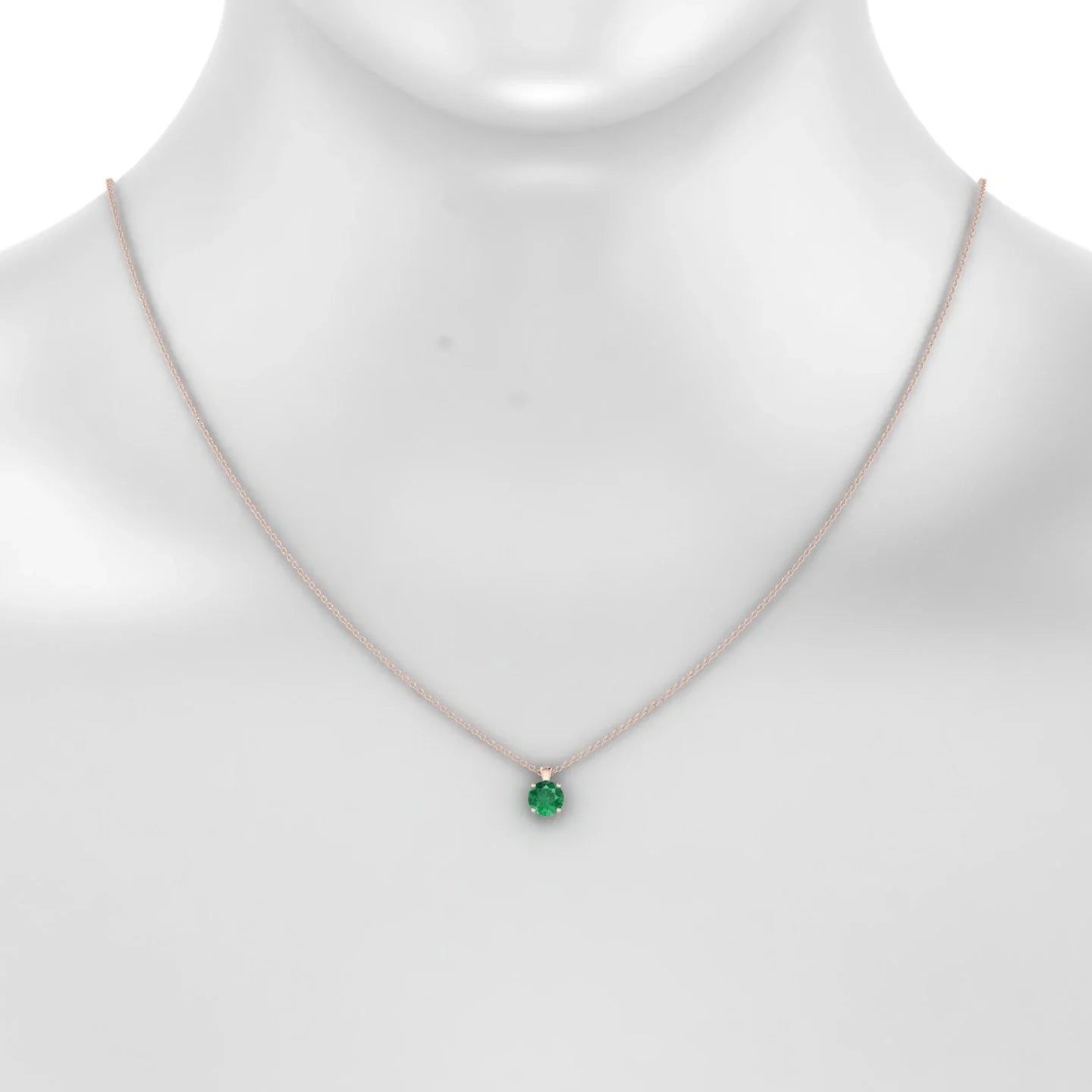 Reverse | 18k Rose Gold 6 mm Round Emerald Pendant