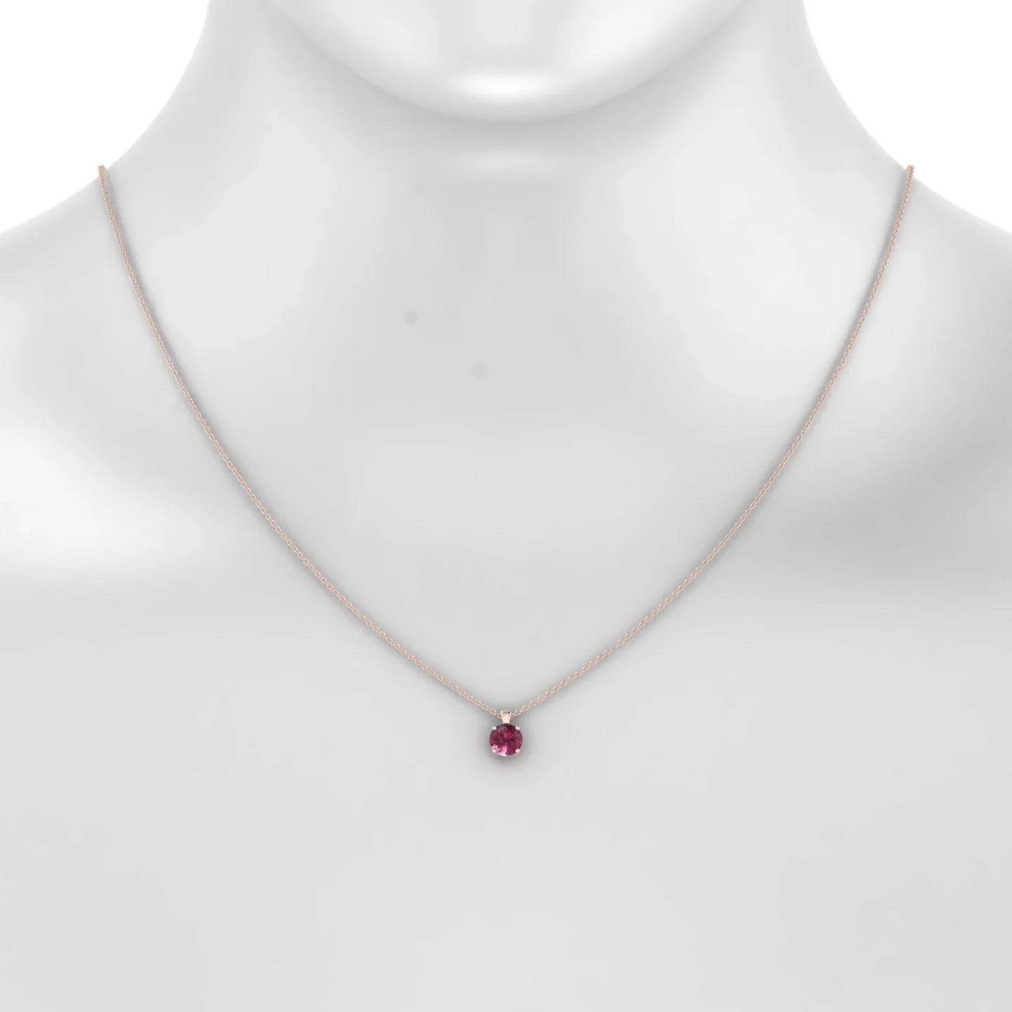 Reverse | 18k Rose Gold 6 mm Round Rhodolite Pendant