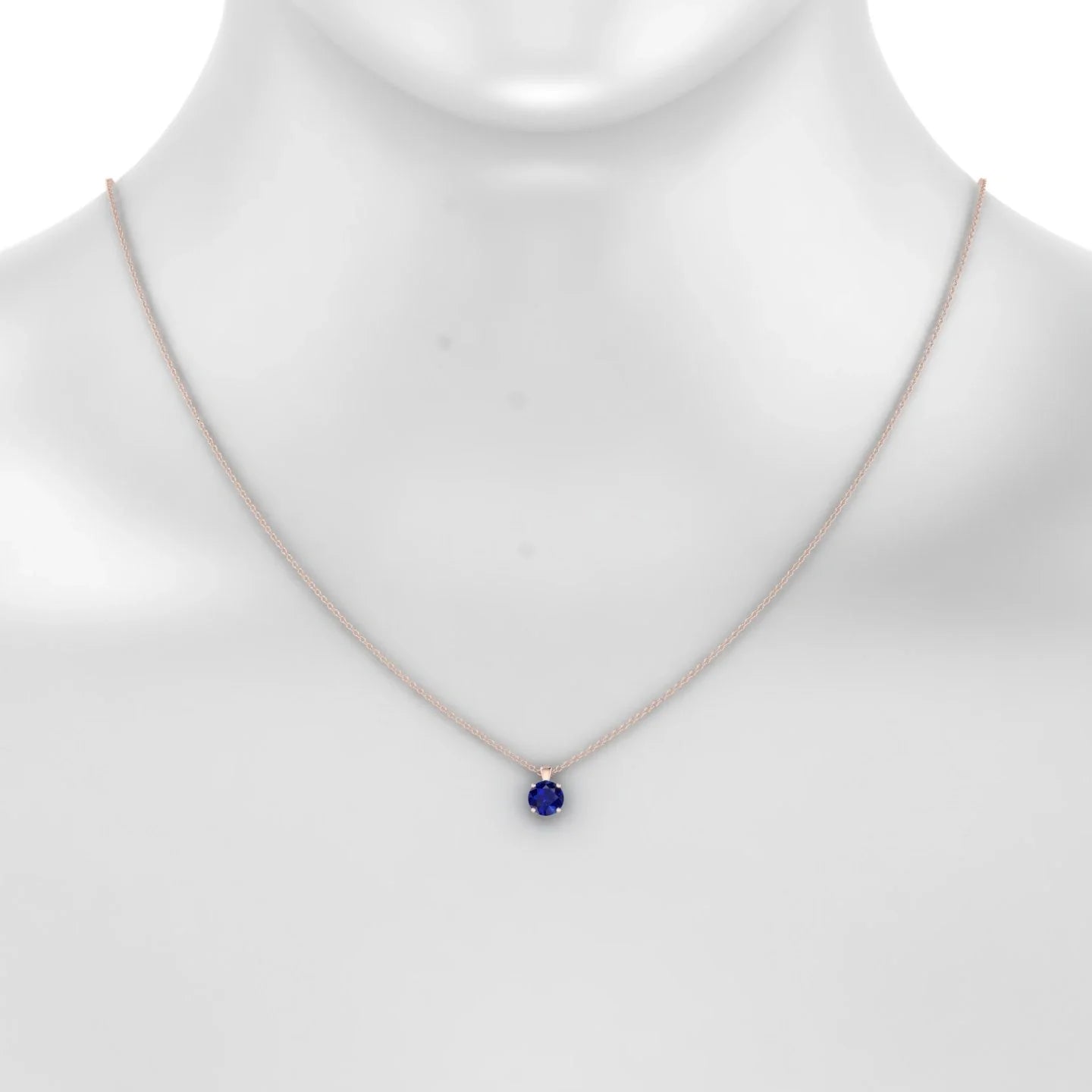 Reverse | 18k Rose Gold 6 mm Round Sapphire Pendant