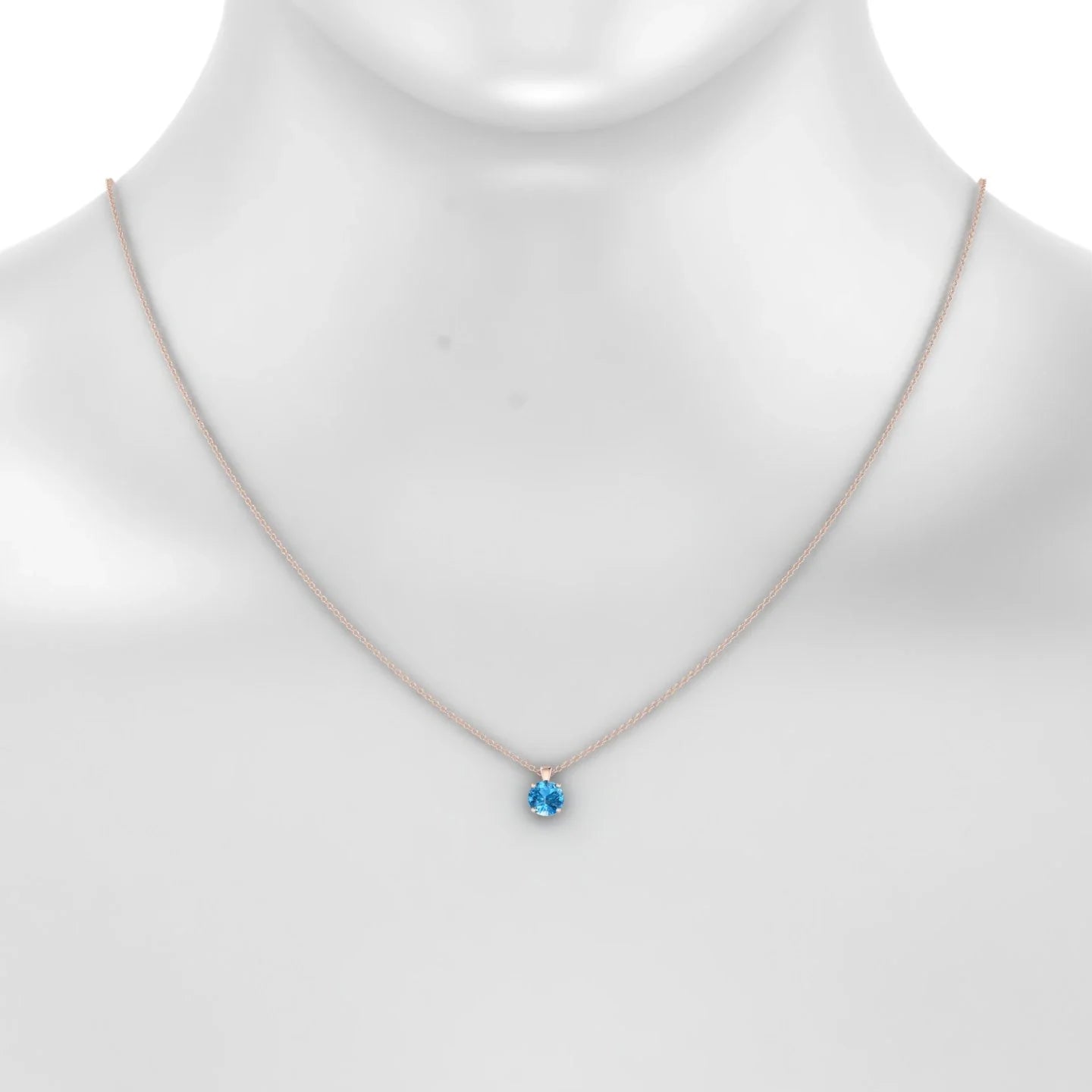 Reverse | 18k Rose Gold 6 mm Round Topaz Pendant