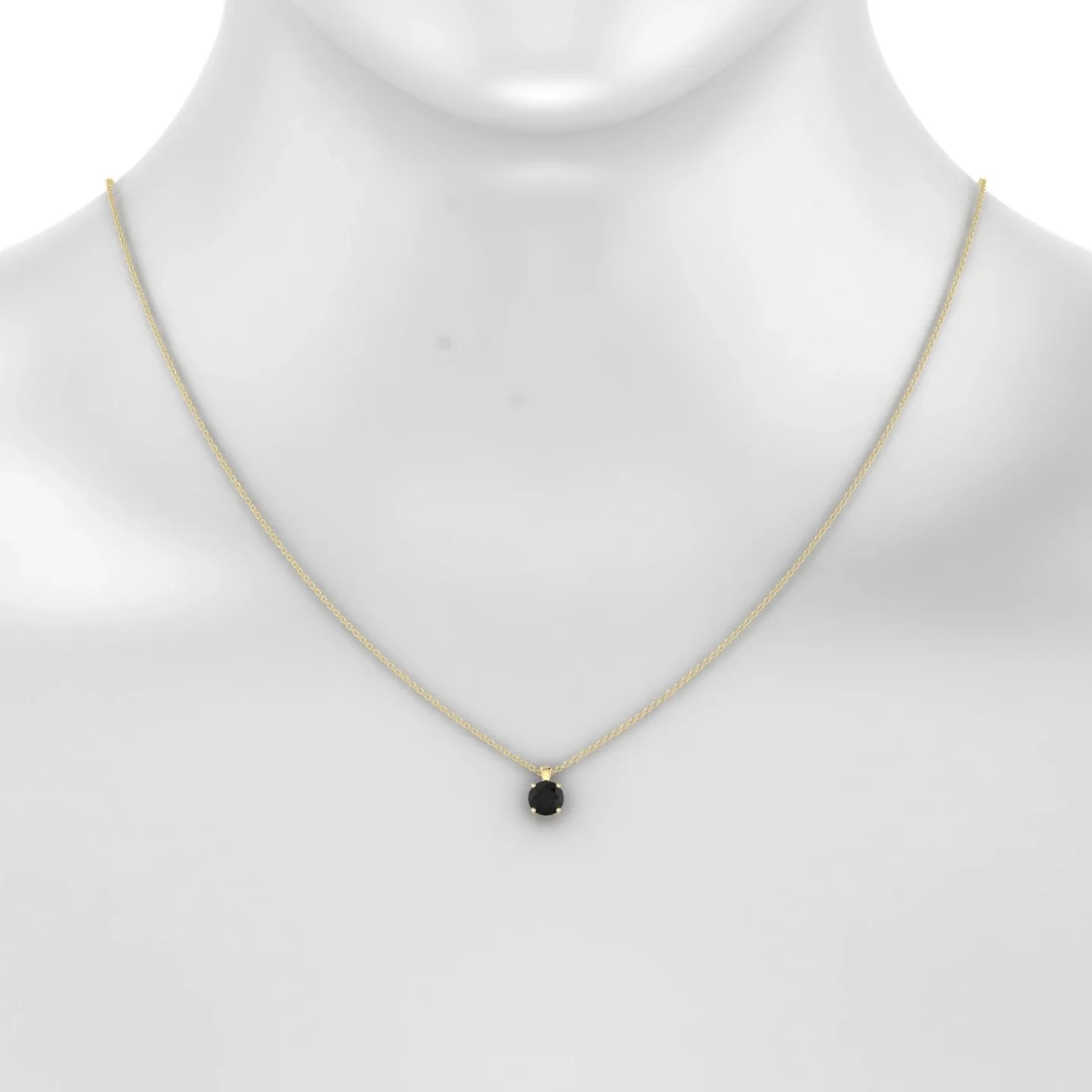 Reverse | 18k Yellow Gold 6 mm Round Black Diamond Pendant