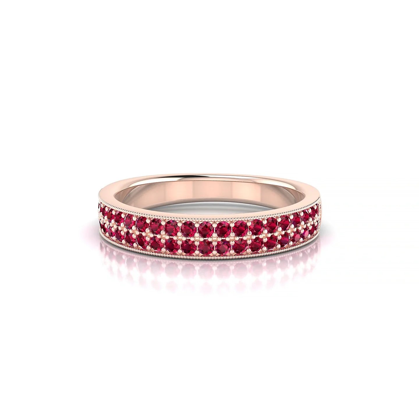 Rhyme | 18k Rose Gold 1.3 mm Round Ruby Ring