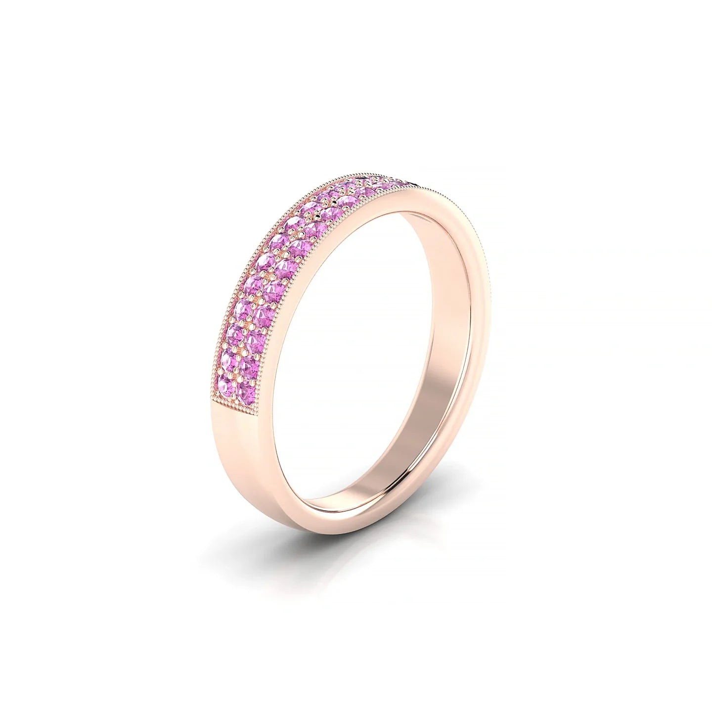 Rhyme | 18k Rose Gold 1.3 mm Round Pink Sapphire Ring
