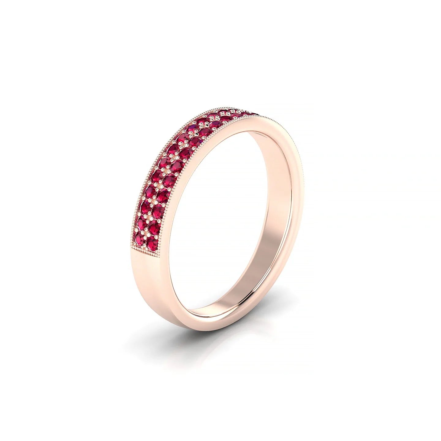Rhyme | 18k Rose Gold 1.3 mm Round Ruby Ring