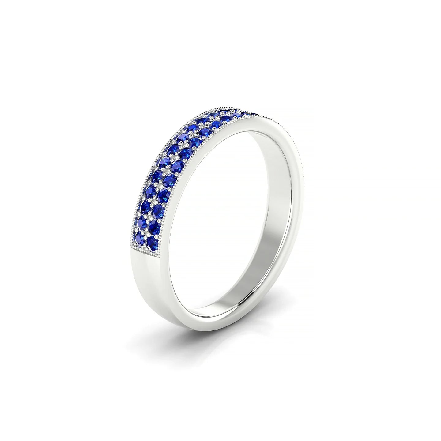 Rhyme | 18k White Gold 1.3 mm Round Sapphire Ring