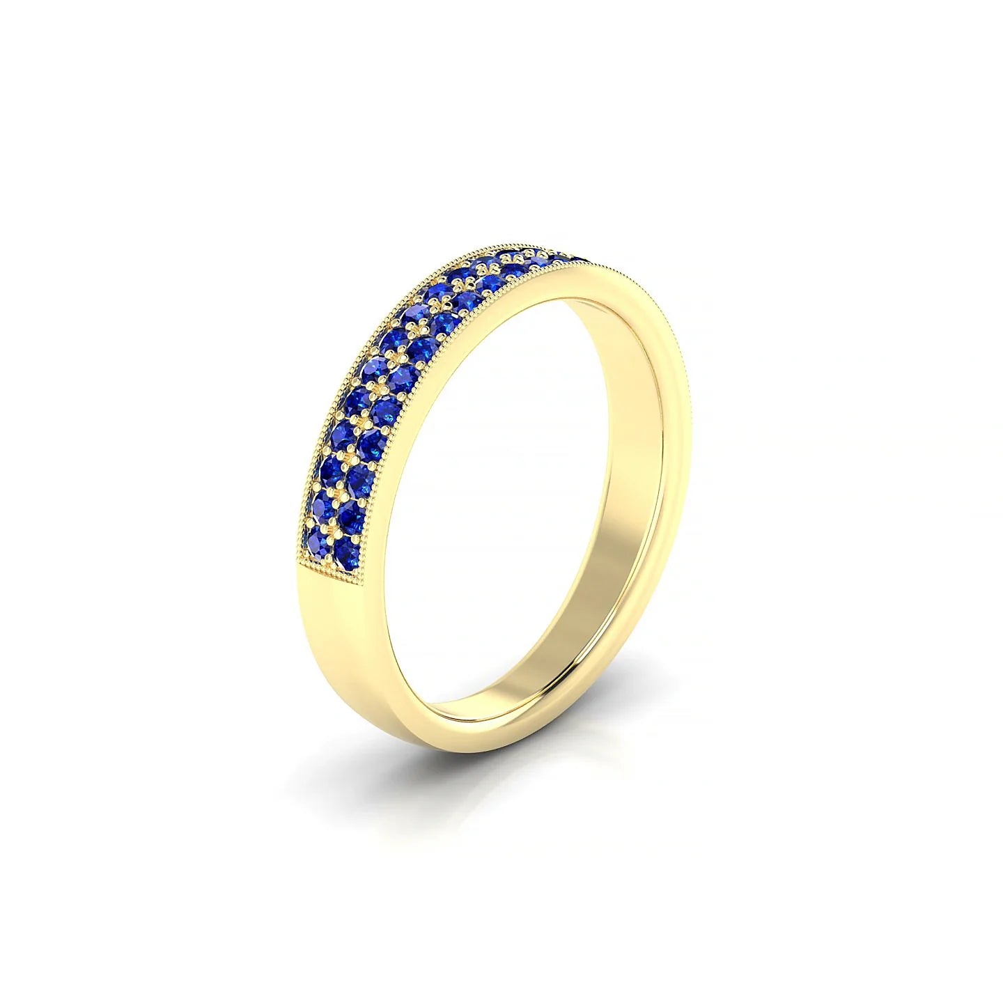 Rhyme | 18k Yellow Gold 1.3 mm Round Sapphire Ring