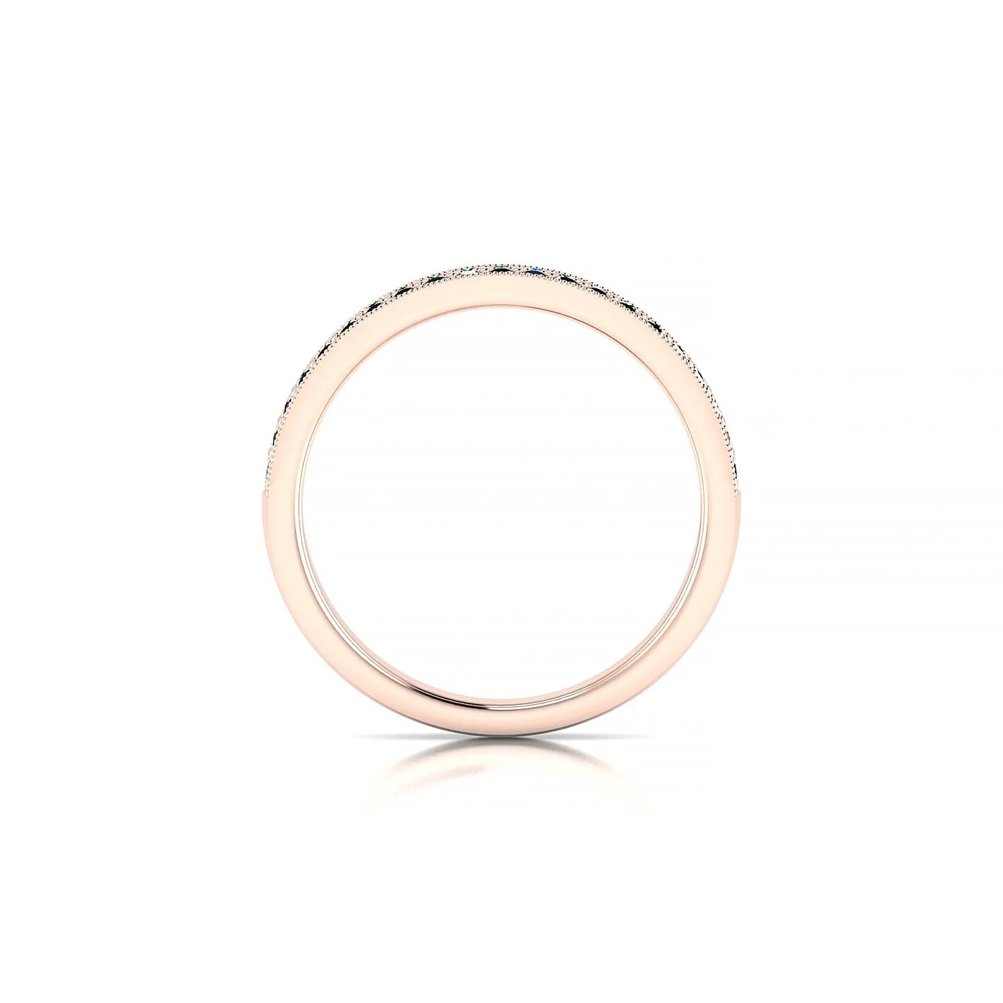 Rhyme | 18k Rose Gold 1.3 mm Round Emerald Ring