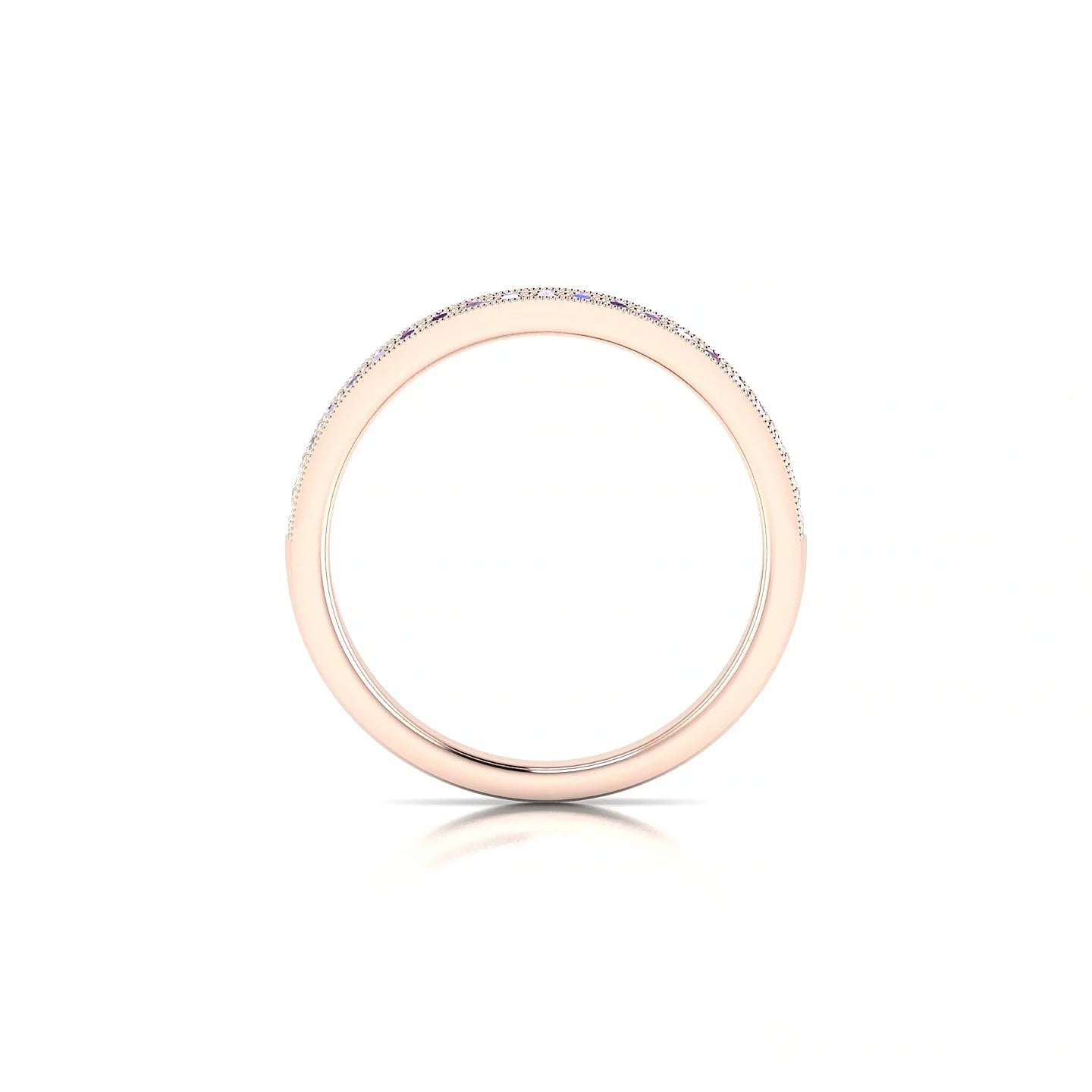 Rhyme | 18k Rose Gold 1.3 mm Round Pink Sapphire Ring