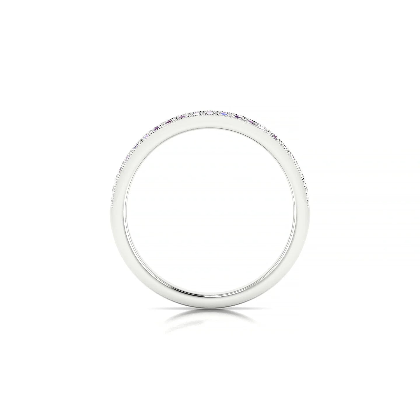 Rhyme | 18k White Gold 1.3 mm Round Pink Sapphire Ring