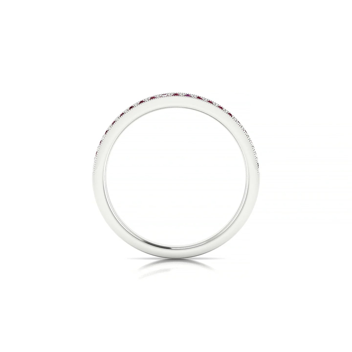 Rhyme | 18k White Gold 1.3 mm Round Ruby Ring